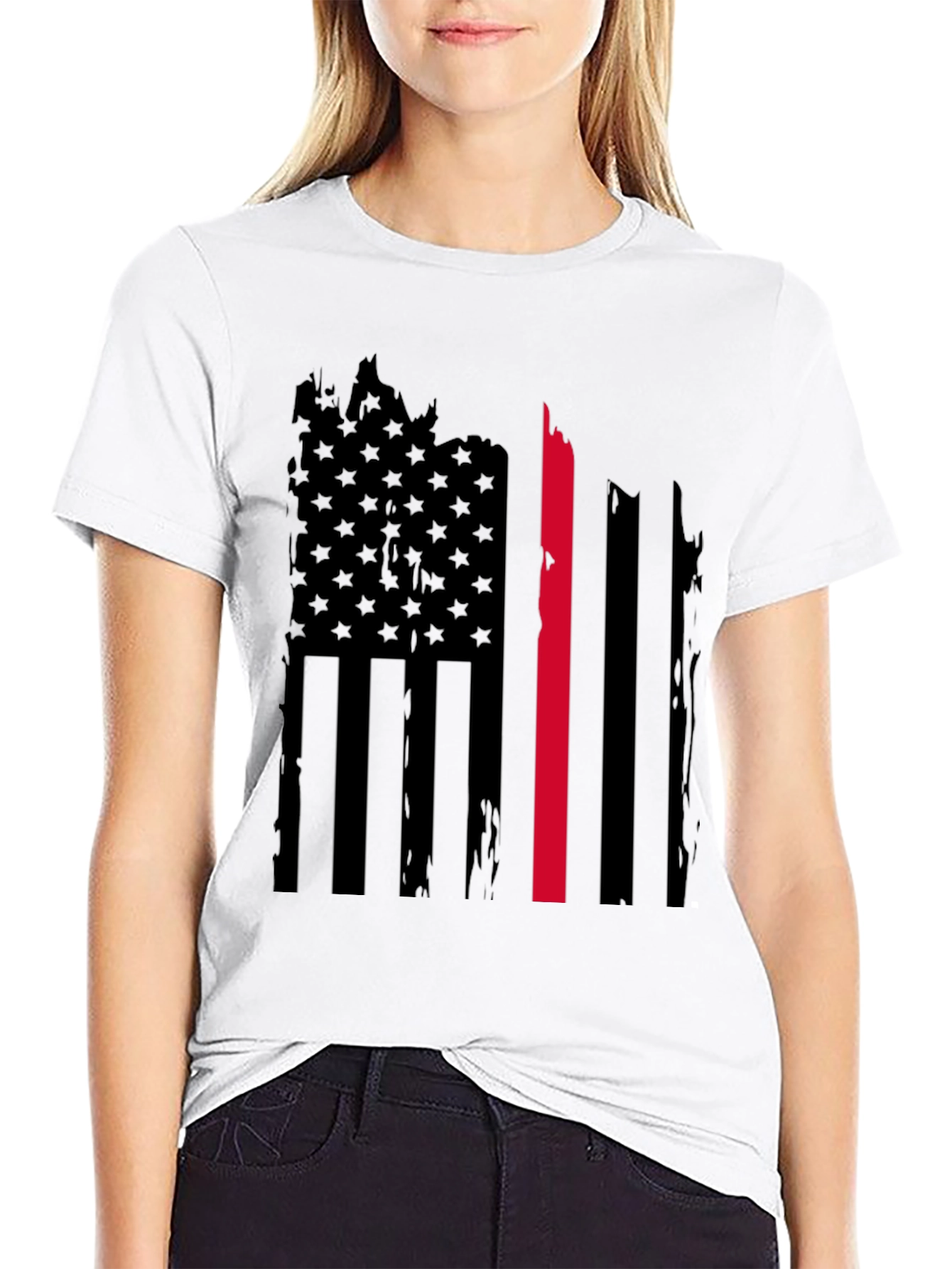 Thin Red Line American Flag Graphic Tee