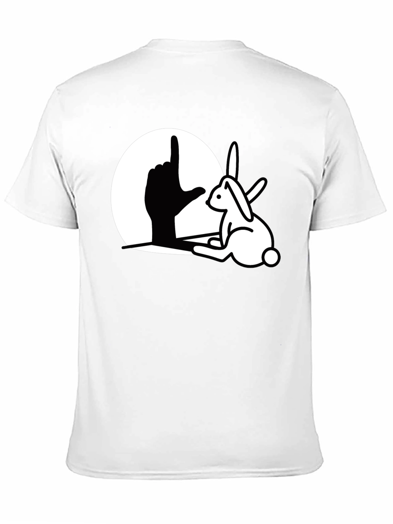 Rabbit Shadow T-Shirt - Black Cotton Blend Unique Design
