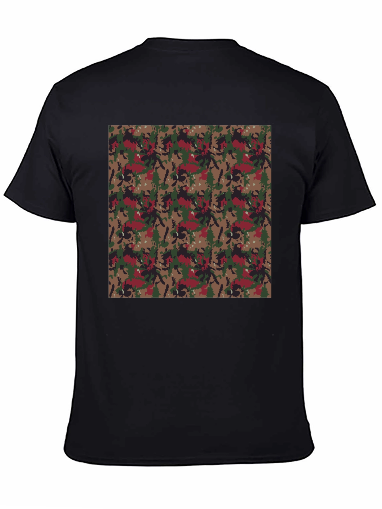 Camouflage Print Black T-Shirt