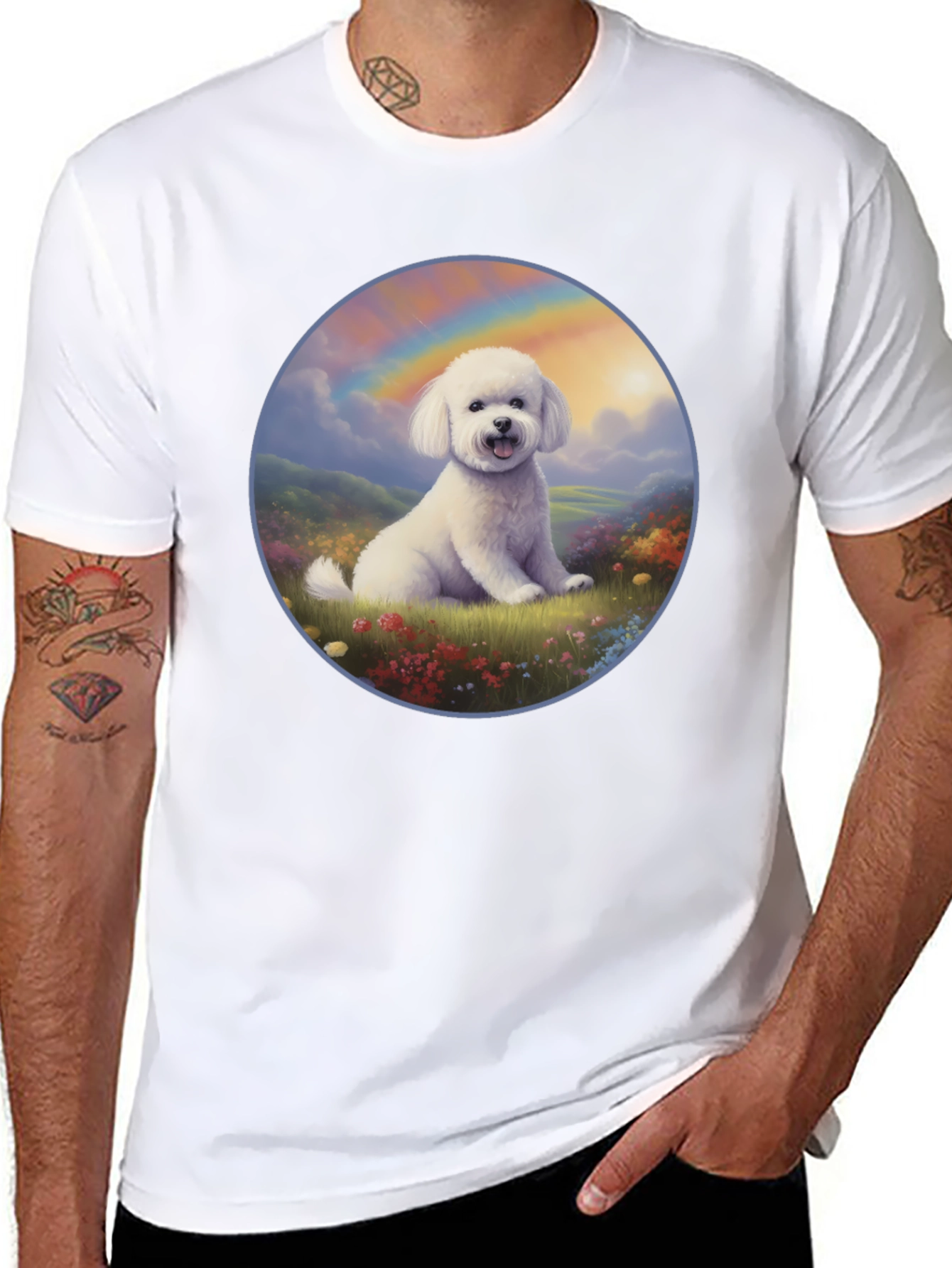 Dog Rainbow T-Shirt - Cute Canine Design