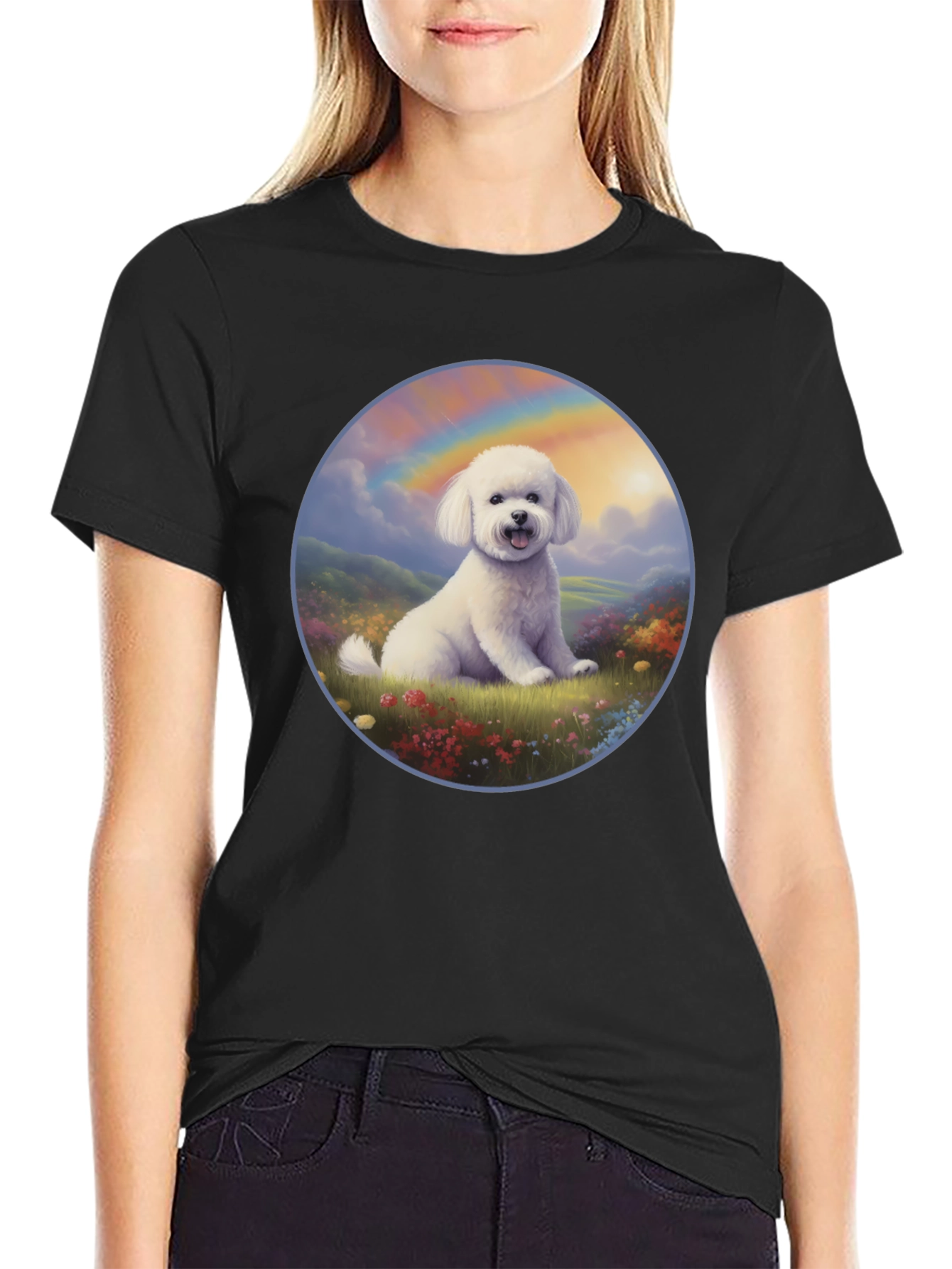 Dog Rainbow T-Shirt - Cute Canine Design