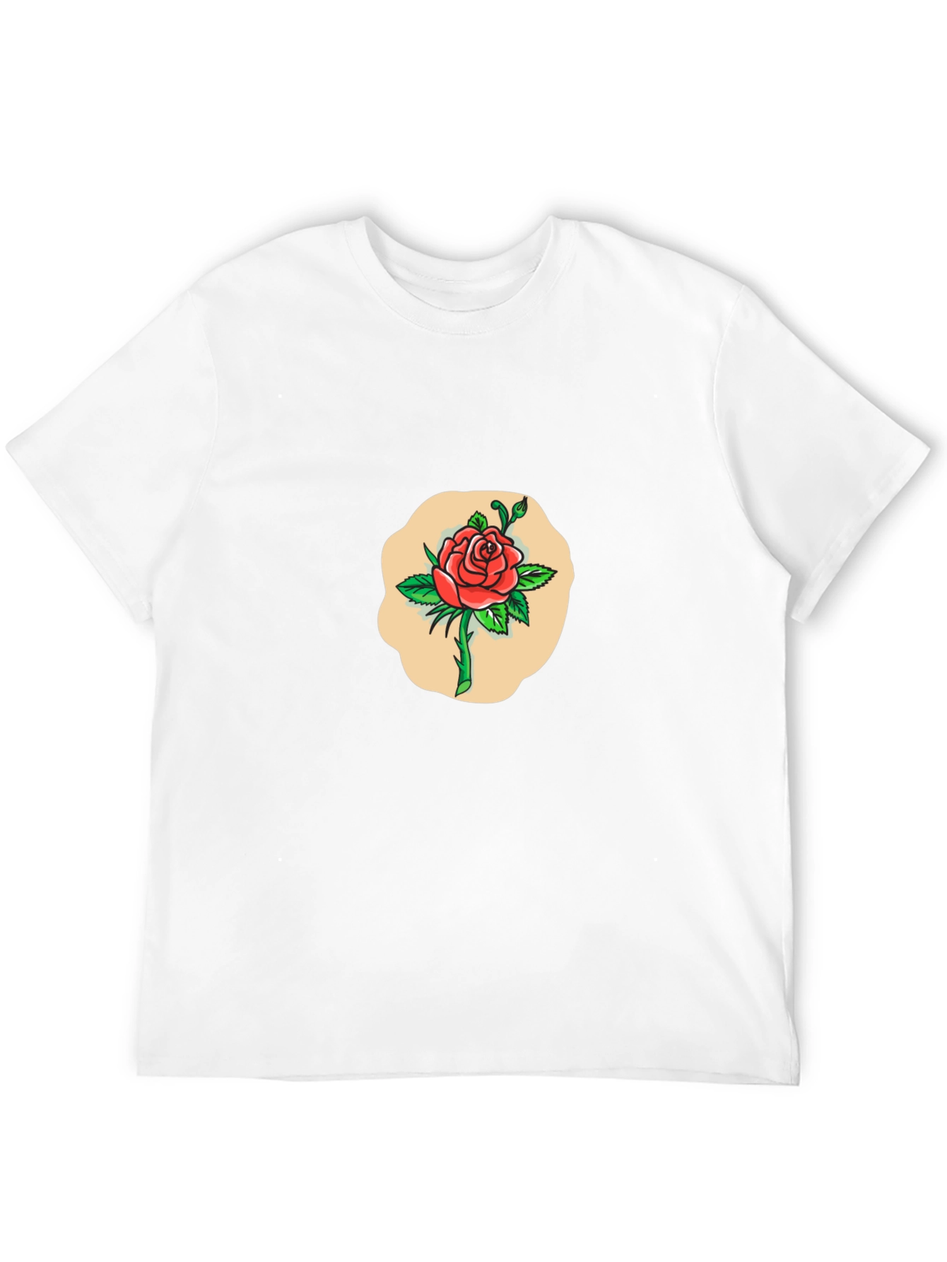 Rose Graphic Print Black T-Shirt