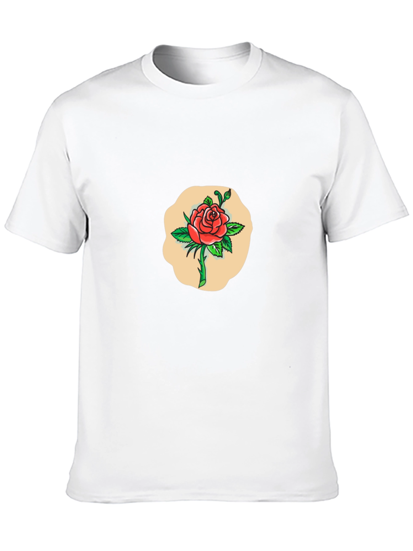 Rose Graphic Print Black T-Shirt