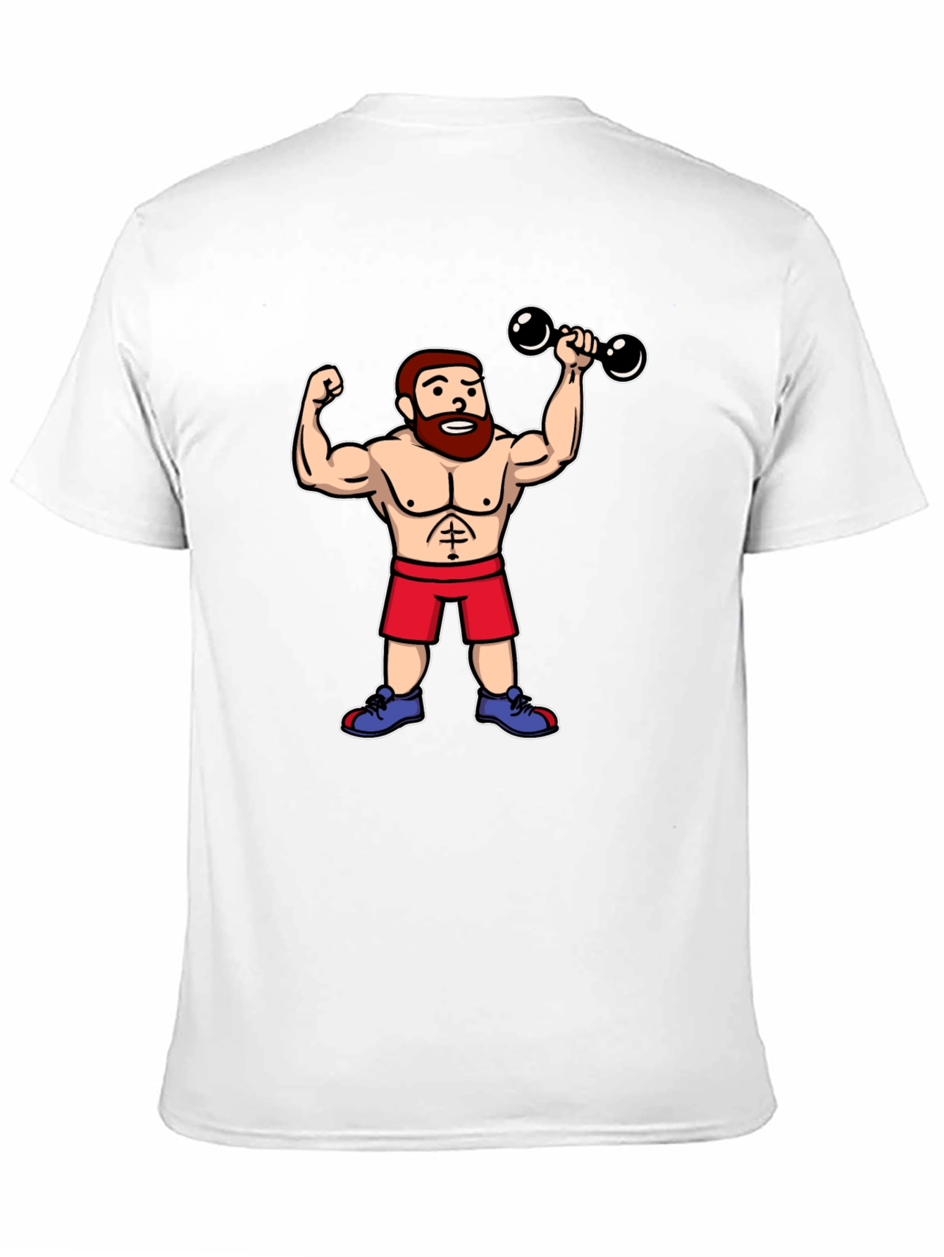 Cartoon Gym Buff Black T-Shirt