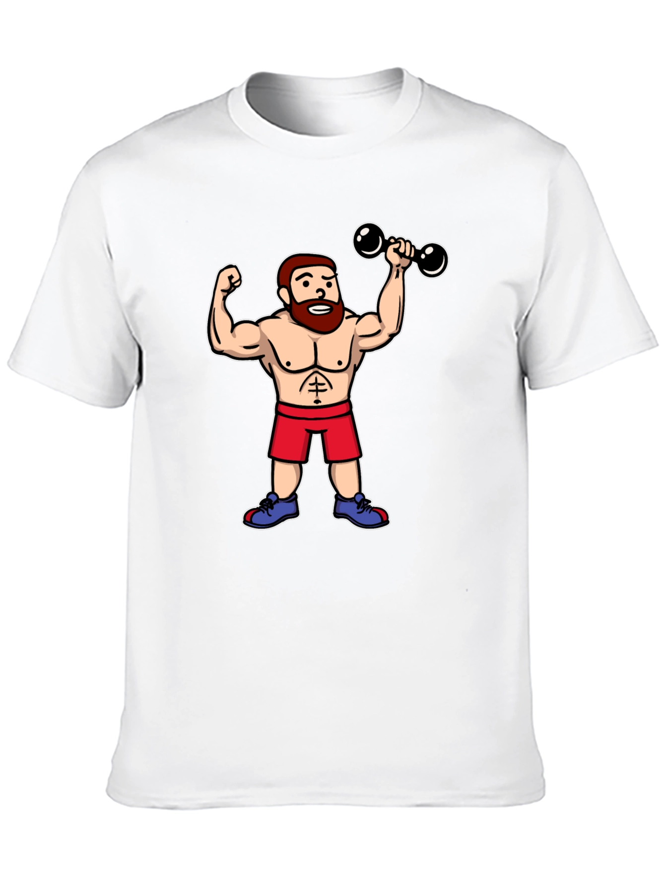 Cartoon Gym Buff Black T-Shirt