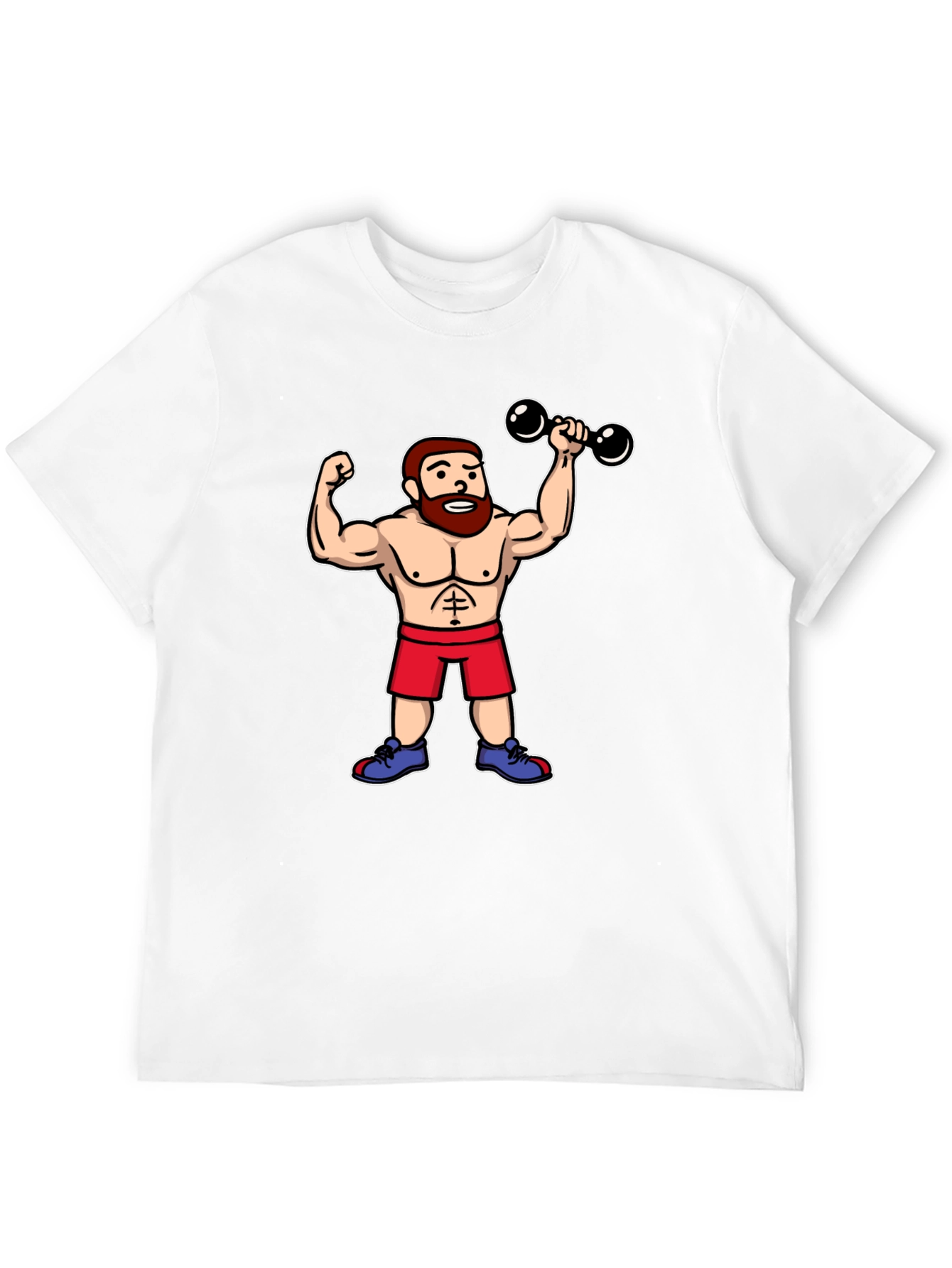 Cartoon Gym Buff Black T-Shirt