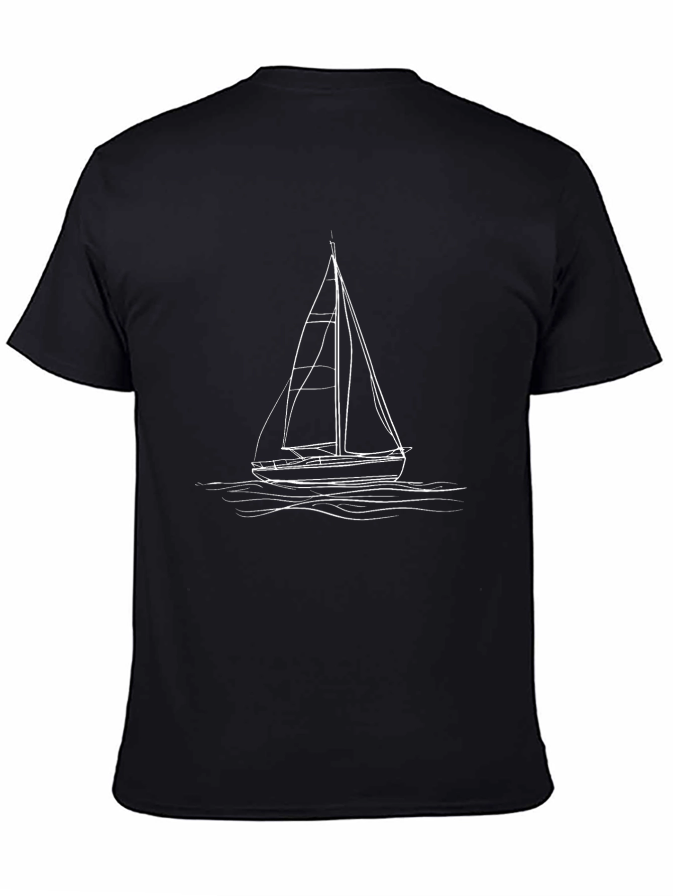 Sailboat Sketch Graphic T-Shirt - Classic Style