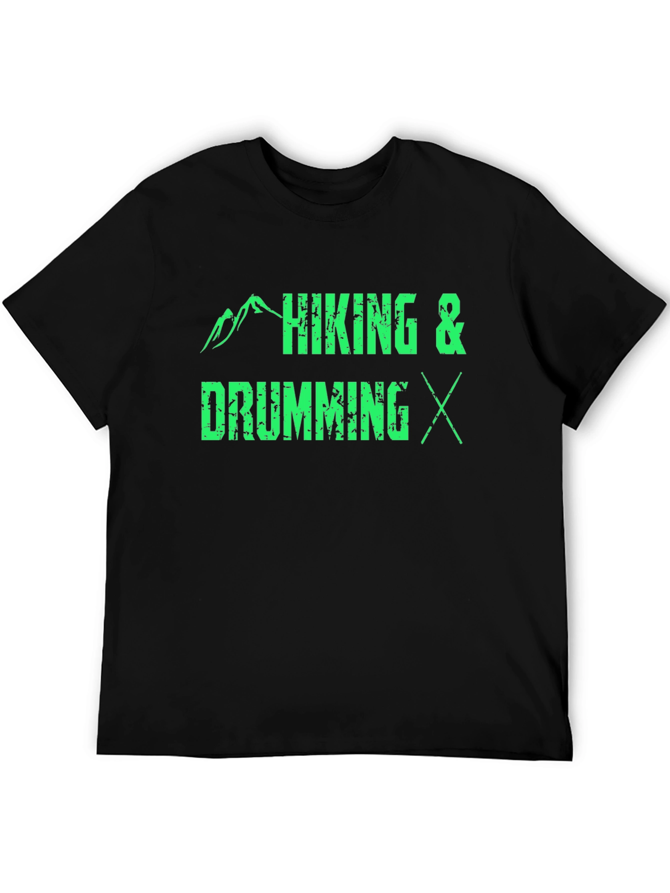 Hiking & Drumming T-Shirt - Black Graphic Tee