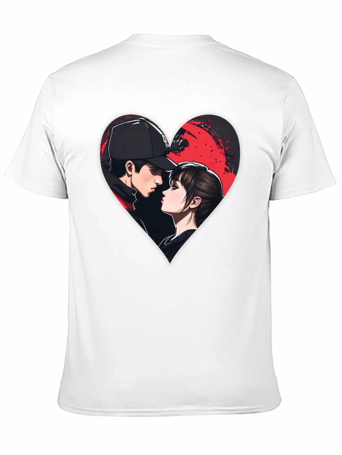 Romantic Couple Heart Graphic Tee