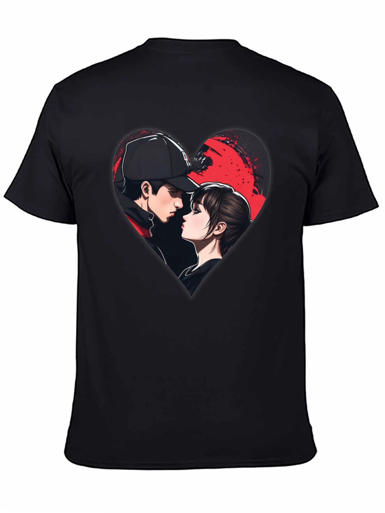 Romantic Couple Heart Graphic Tee