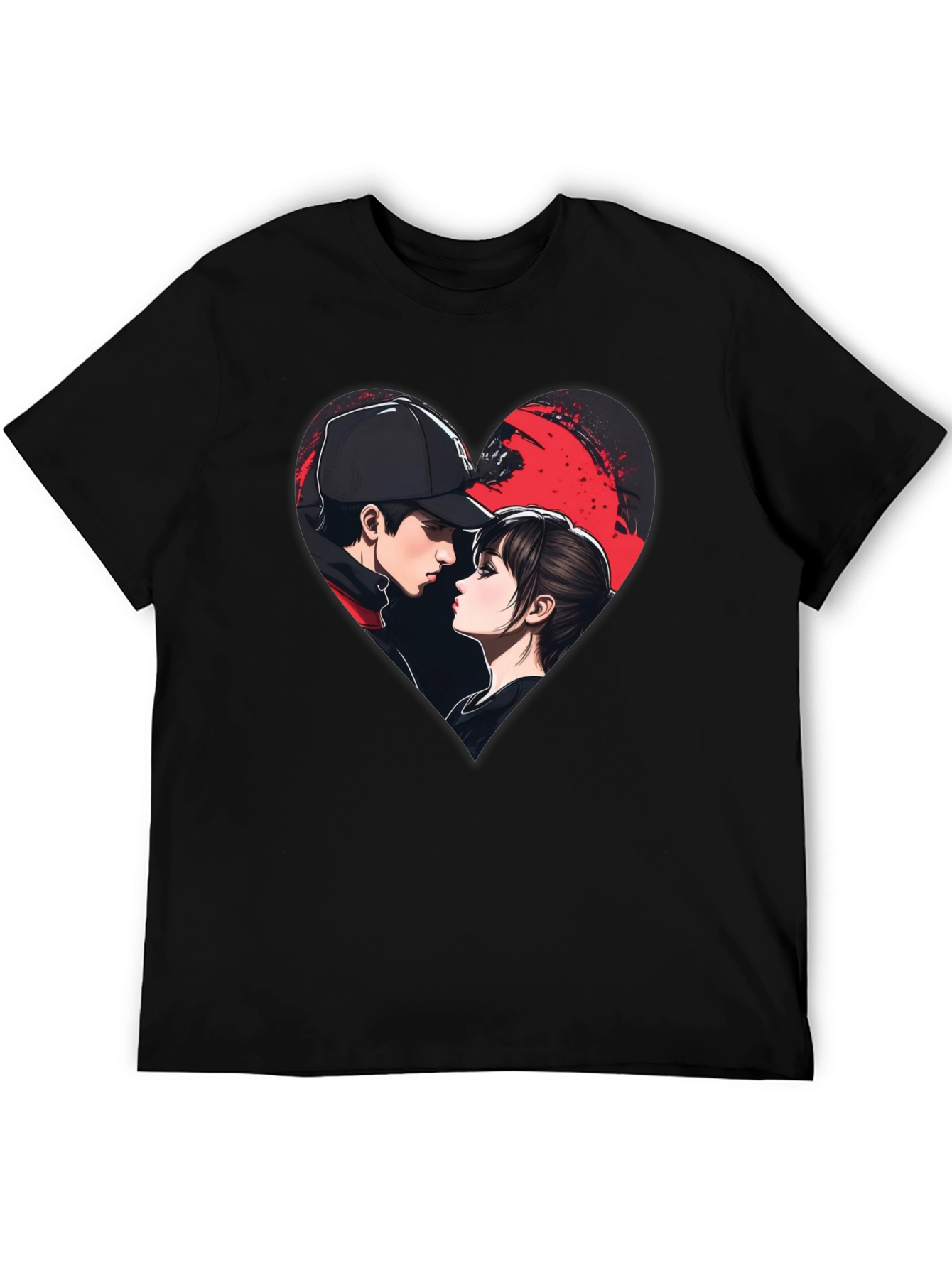 Romantic Couple Heart Graphic Tee