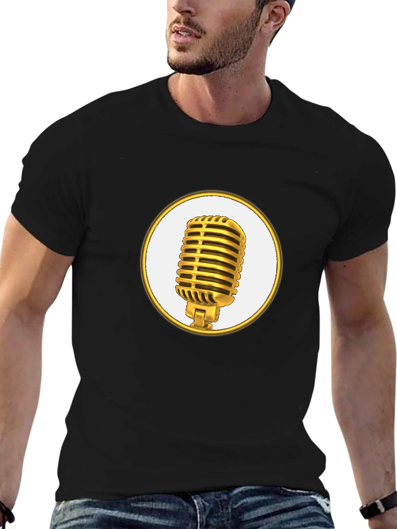 Retro Microphone Graphic Tee - Stylish & Comfortable