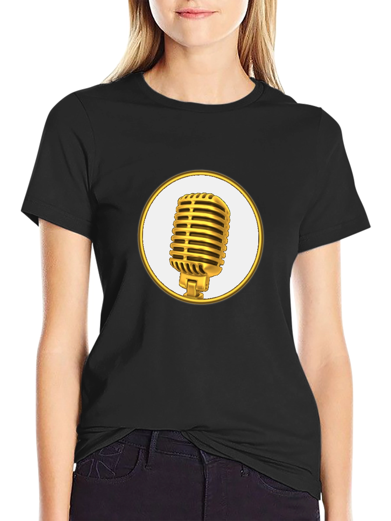 Retro Microphone Graphic Tee - Stylish & Comfortable