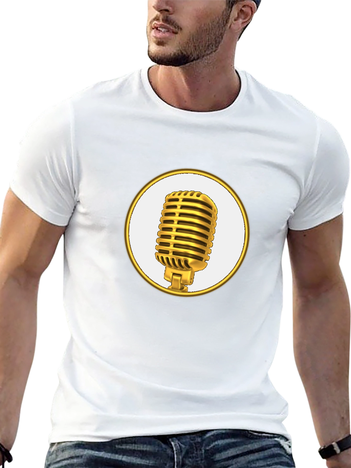 Retro Microphone Graphic Tee - Stylish & Comfortable