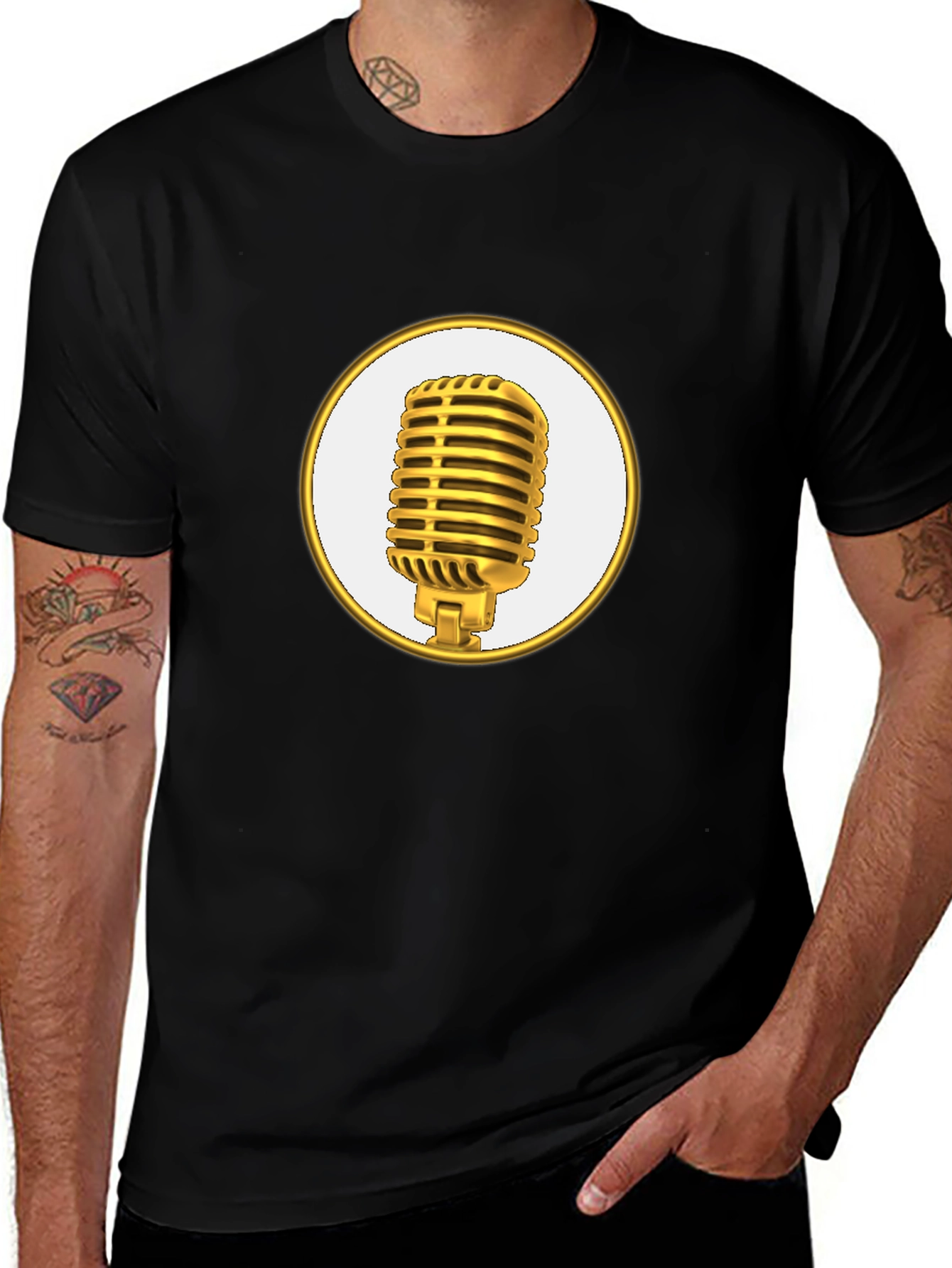 Retro Microphone Graphic Tee - Stylish & Comfortable