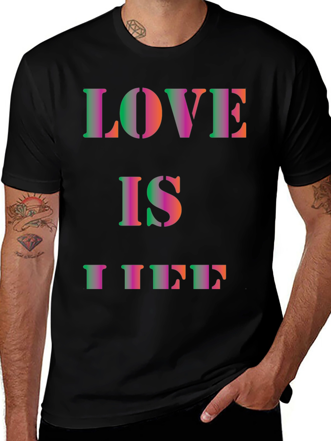 Love is Life Black Graphic Tee