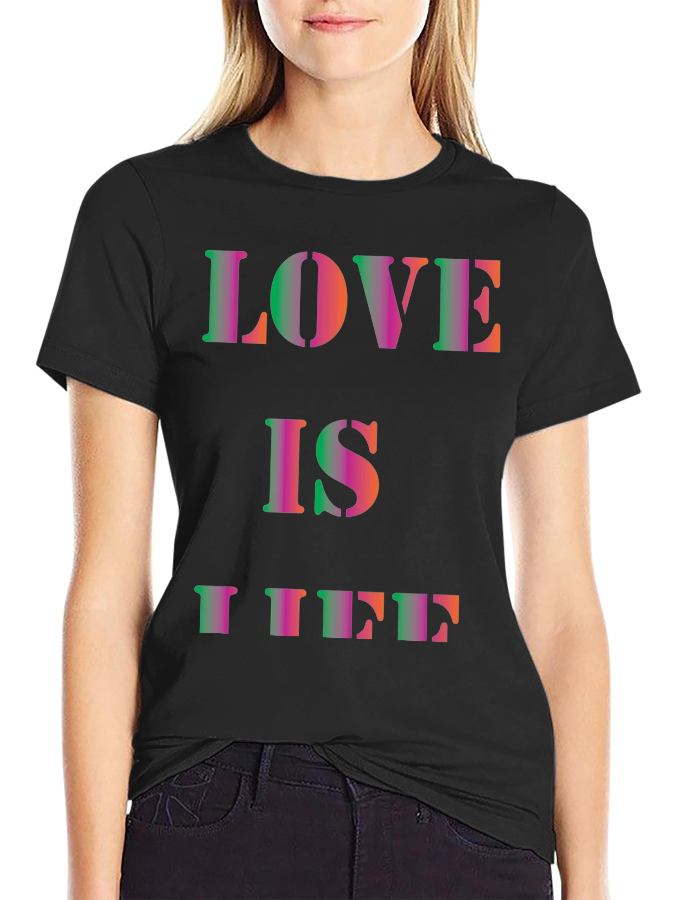Love is Life Black Graphic Tee