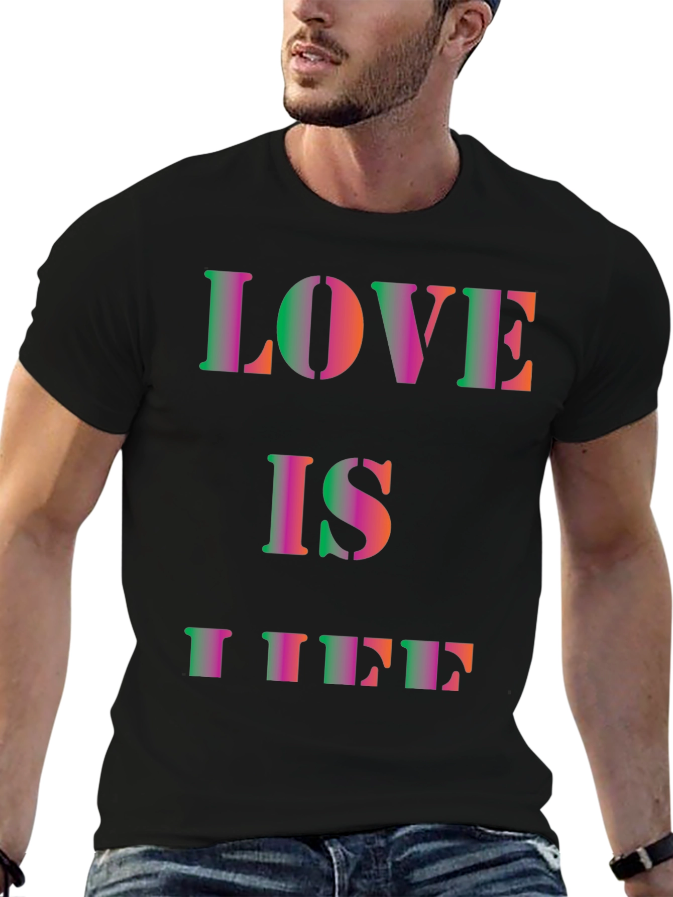 Love is Life Black Graphic Tee