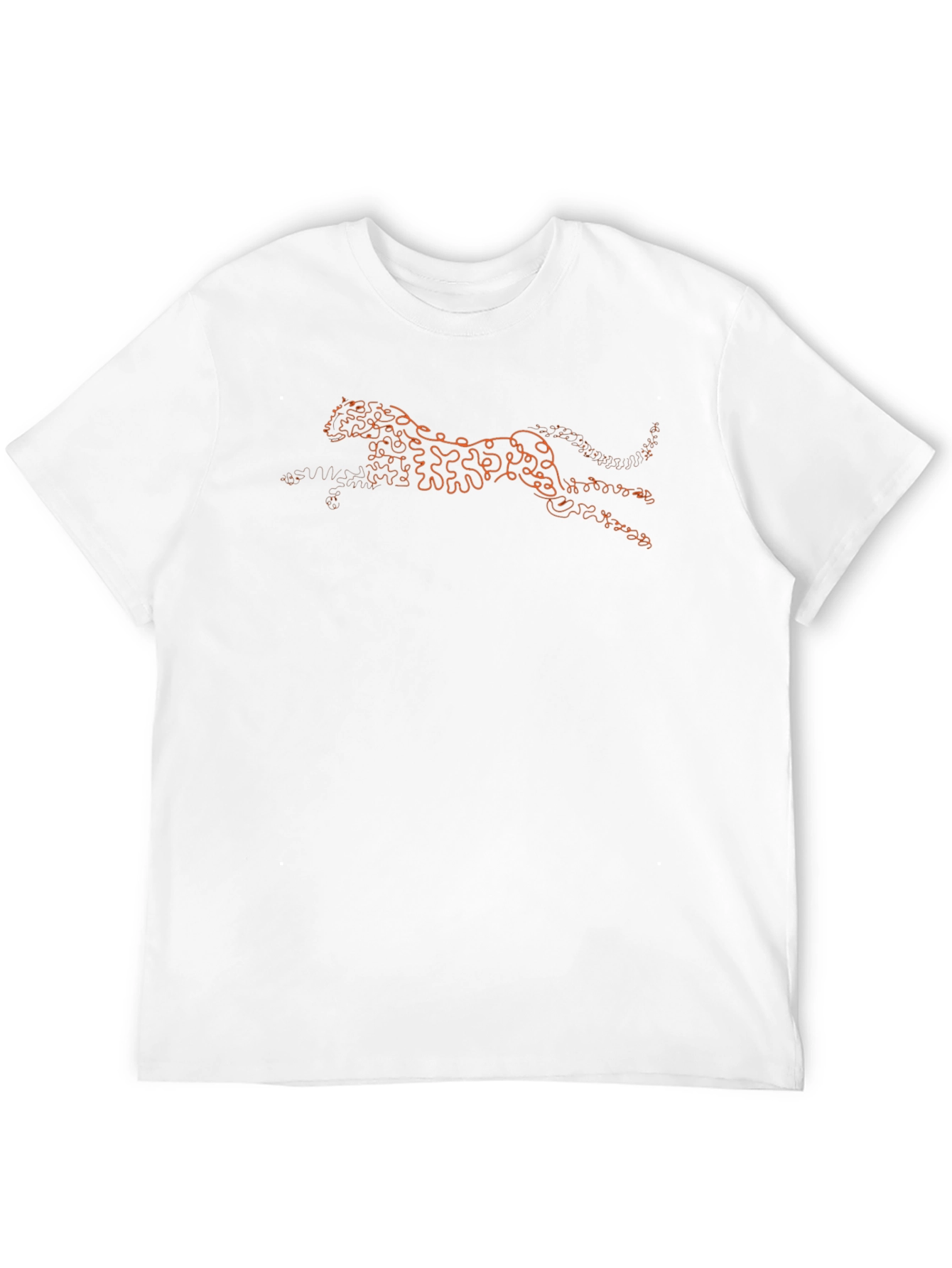 Orange Cheetah Graphic Black T-Shirt
