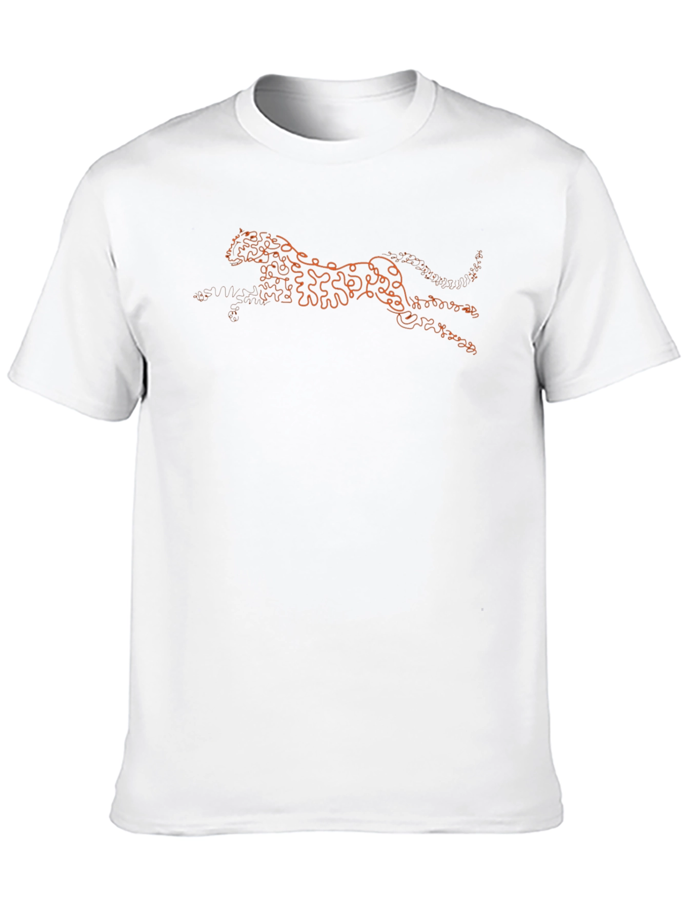 Orange Cheetah Graphic Black T-Shirt