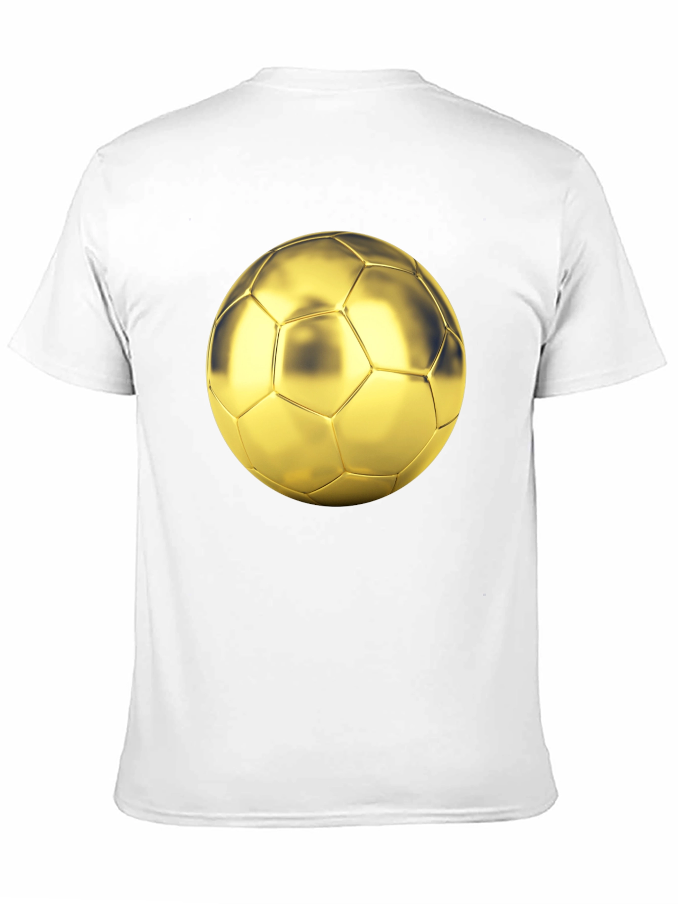 Golden Soccer Ball Graphic Black T-Shirt