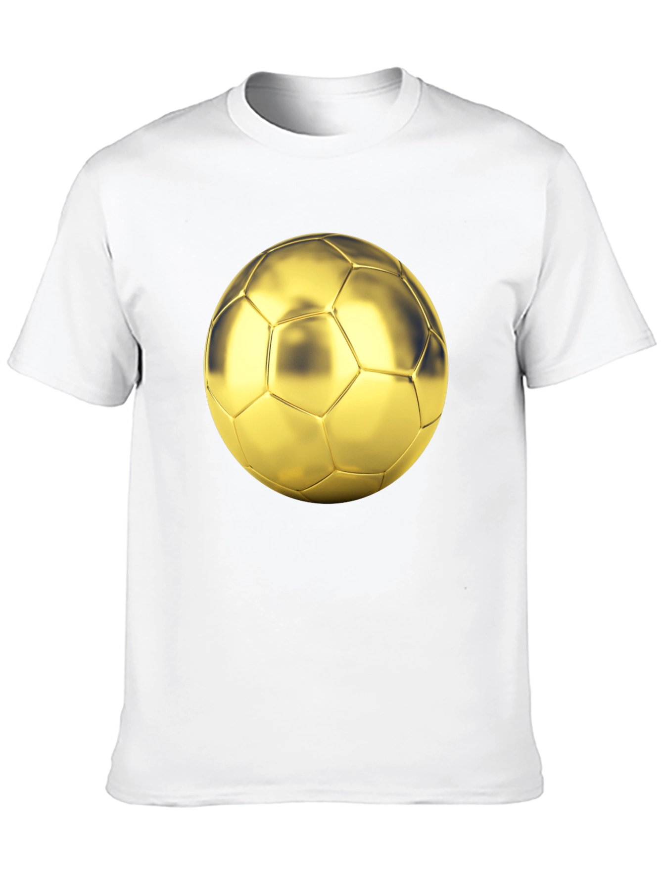 Golden Soccer Ball Graphic Black T-Shirt