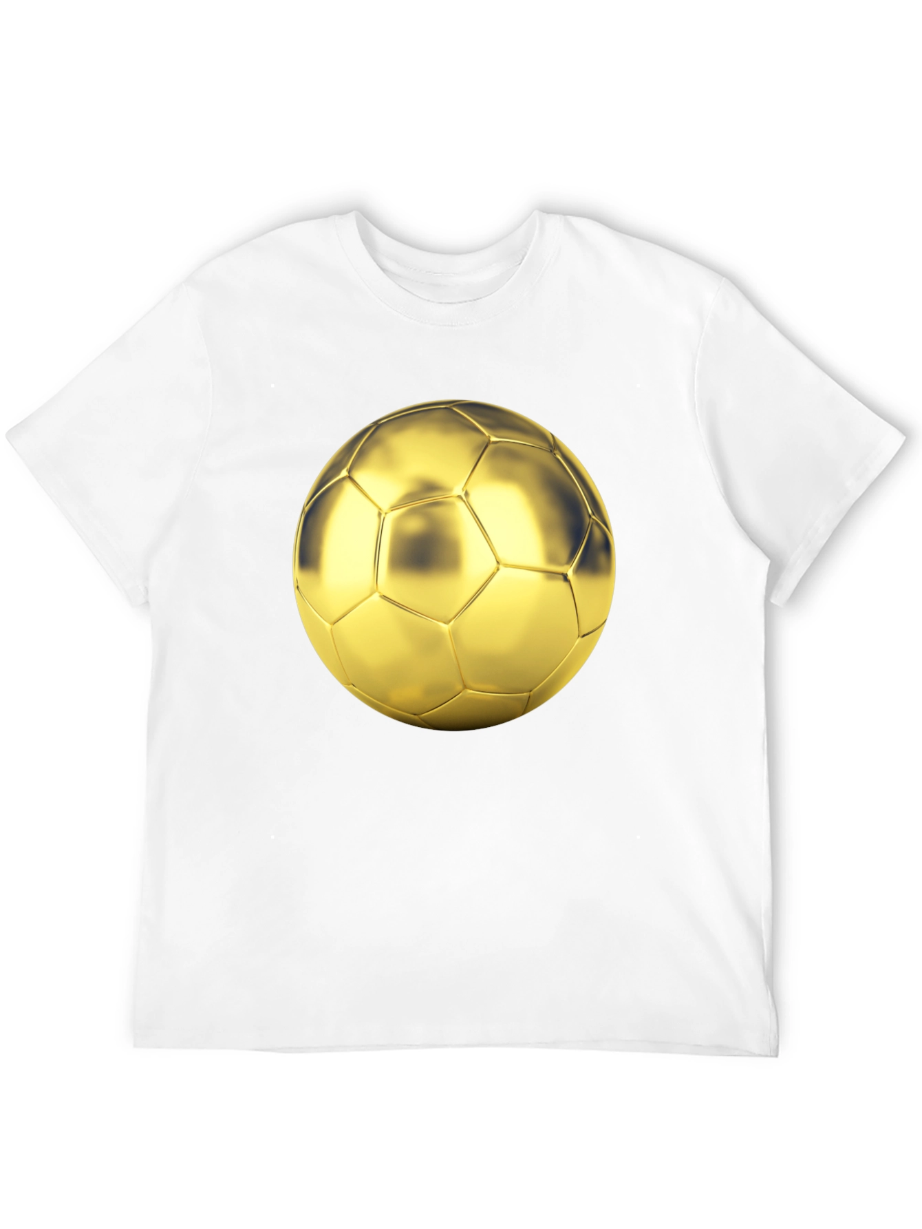 Golden Soccer Ball Graphic Black T-Shirt