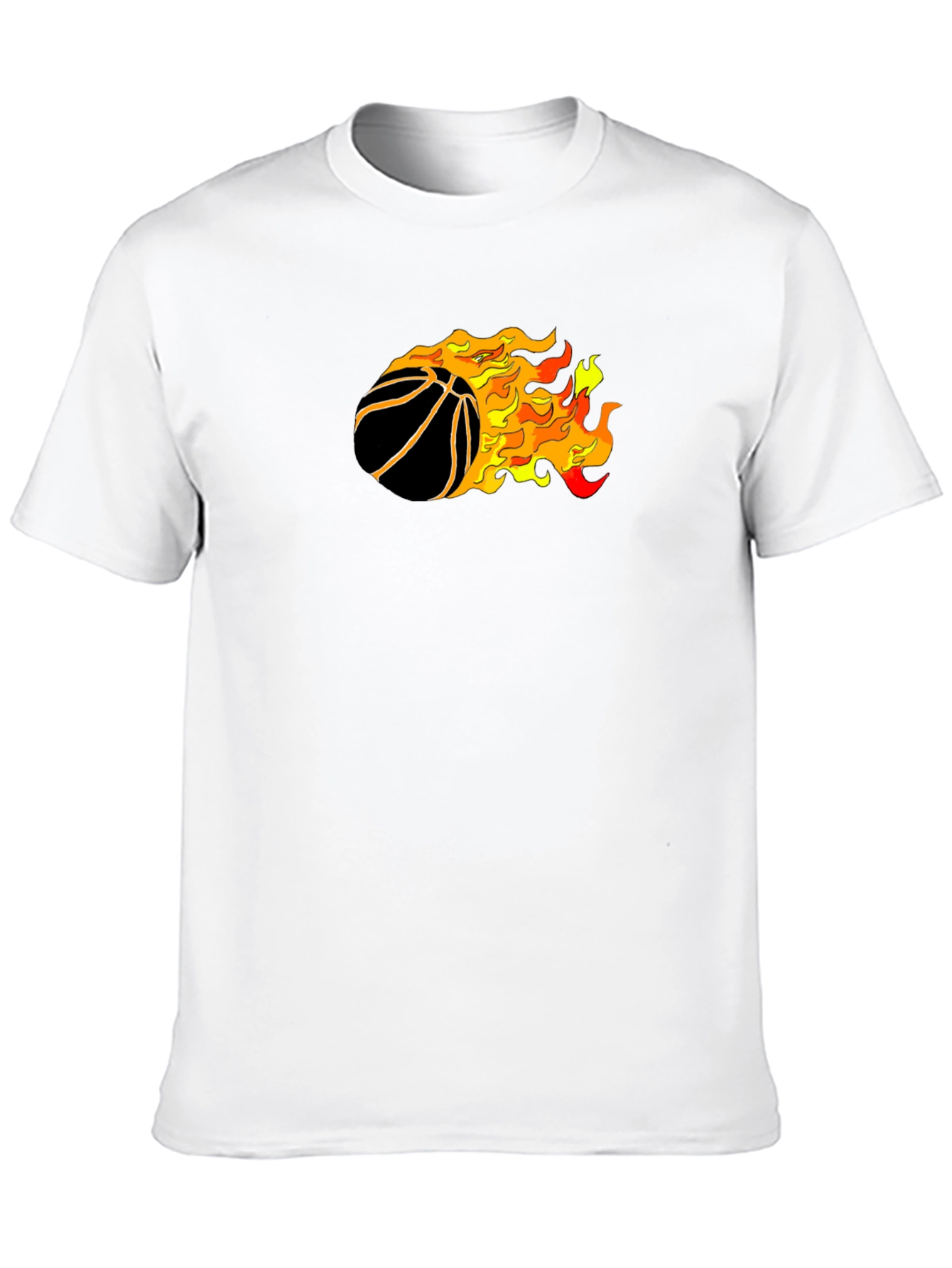 Flaming Basketball Graphic T-Shirt