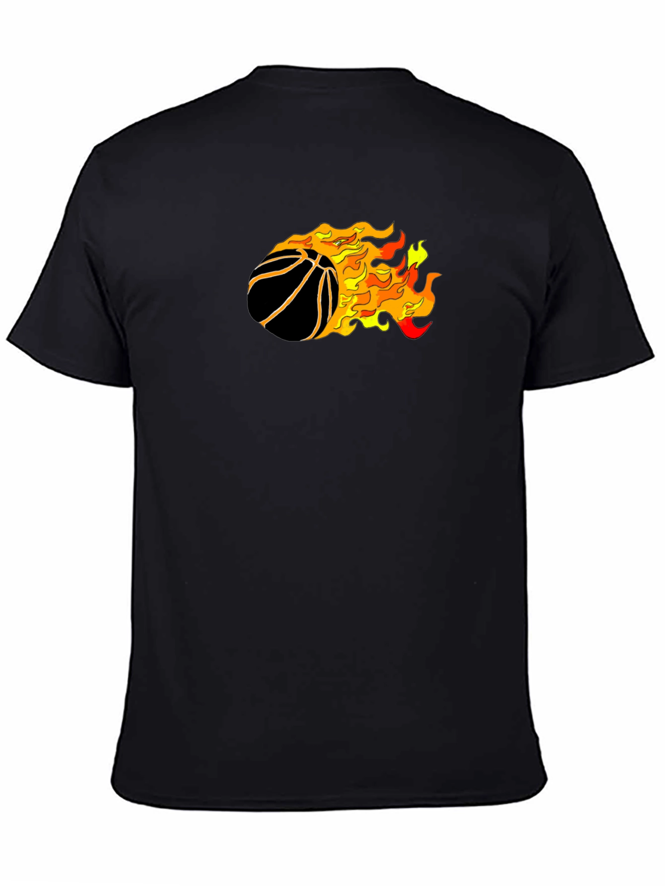 Flaming Basketball Graphic T-Shirt