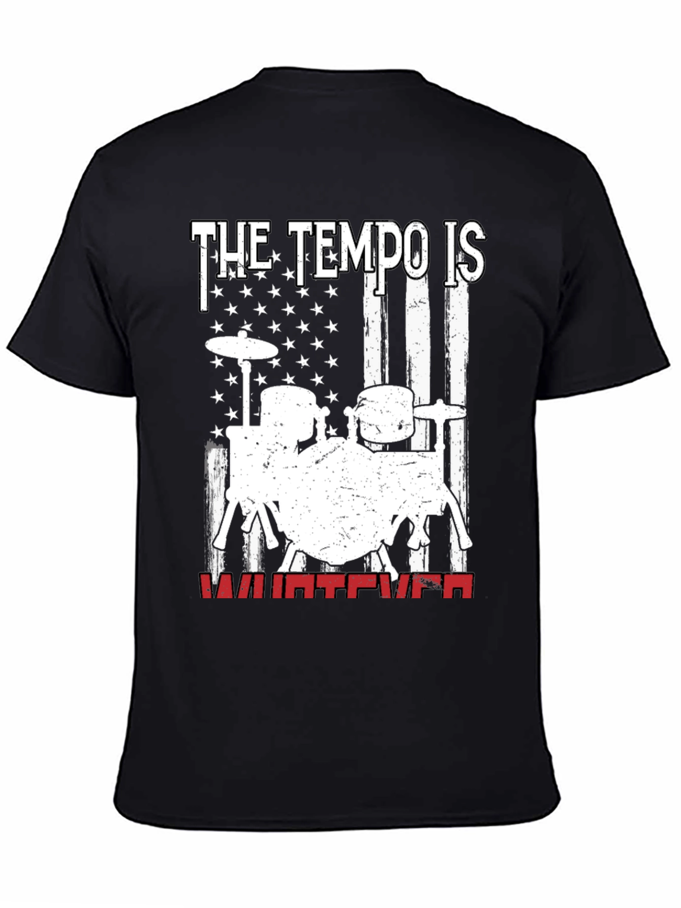 The Tempo Is Whatever Drum Set Graphic T-Shirt