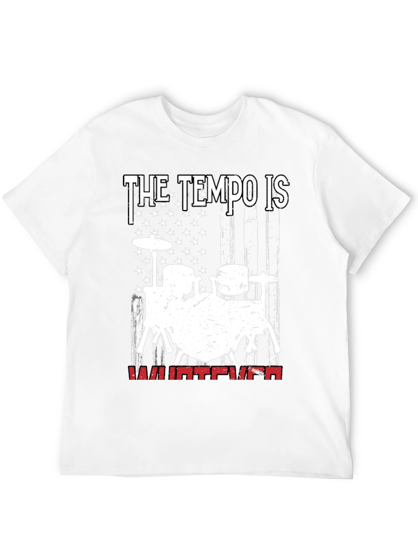 The Tempo Is Whatever Drum Set Graphic T-Shirt