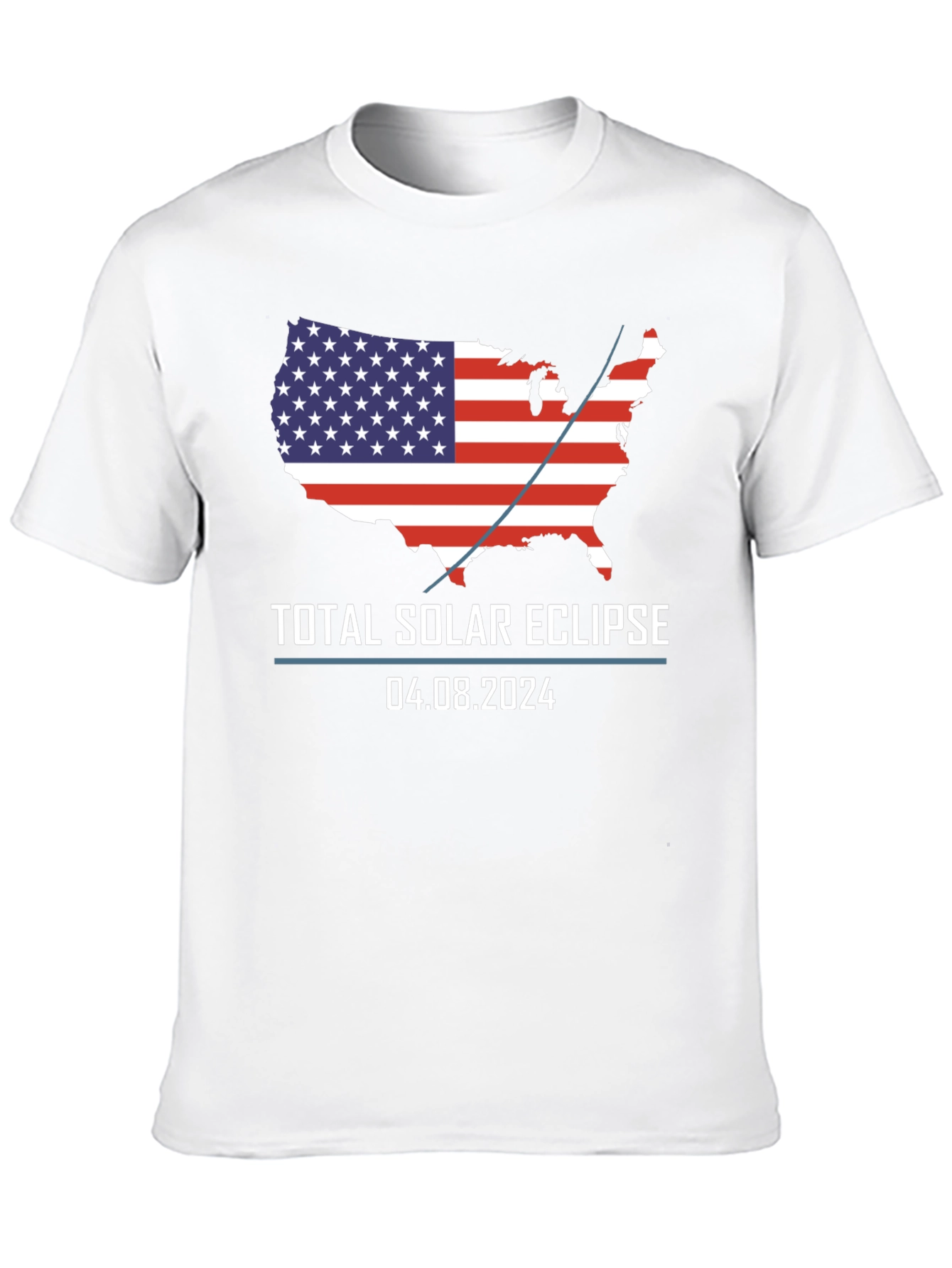 Total Solar Eclipse 2024 USA Flag T-Shirt