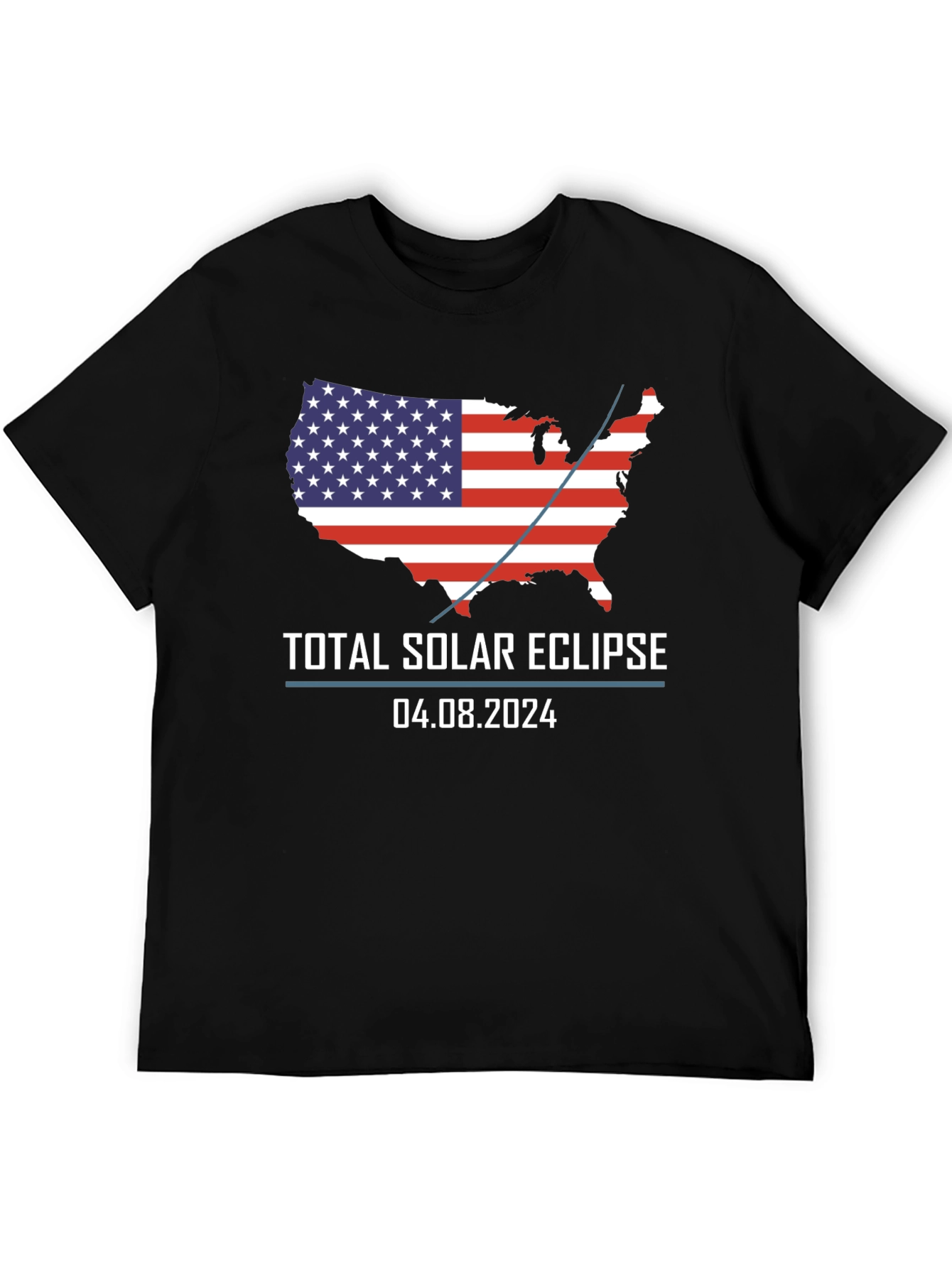 Total Solar Eclipse 2024 USA Flag T-Shirt
