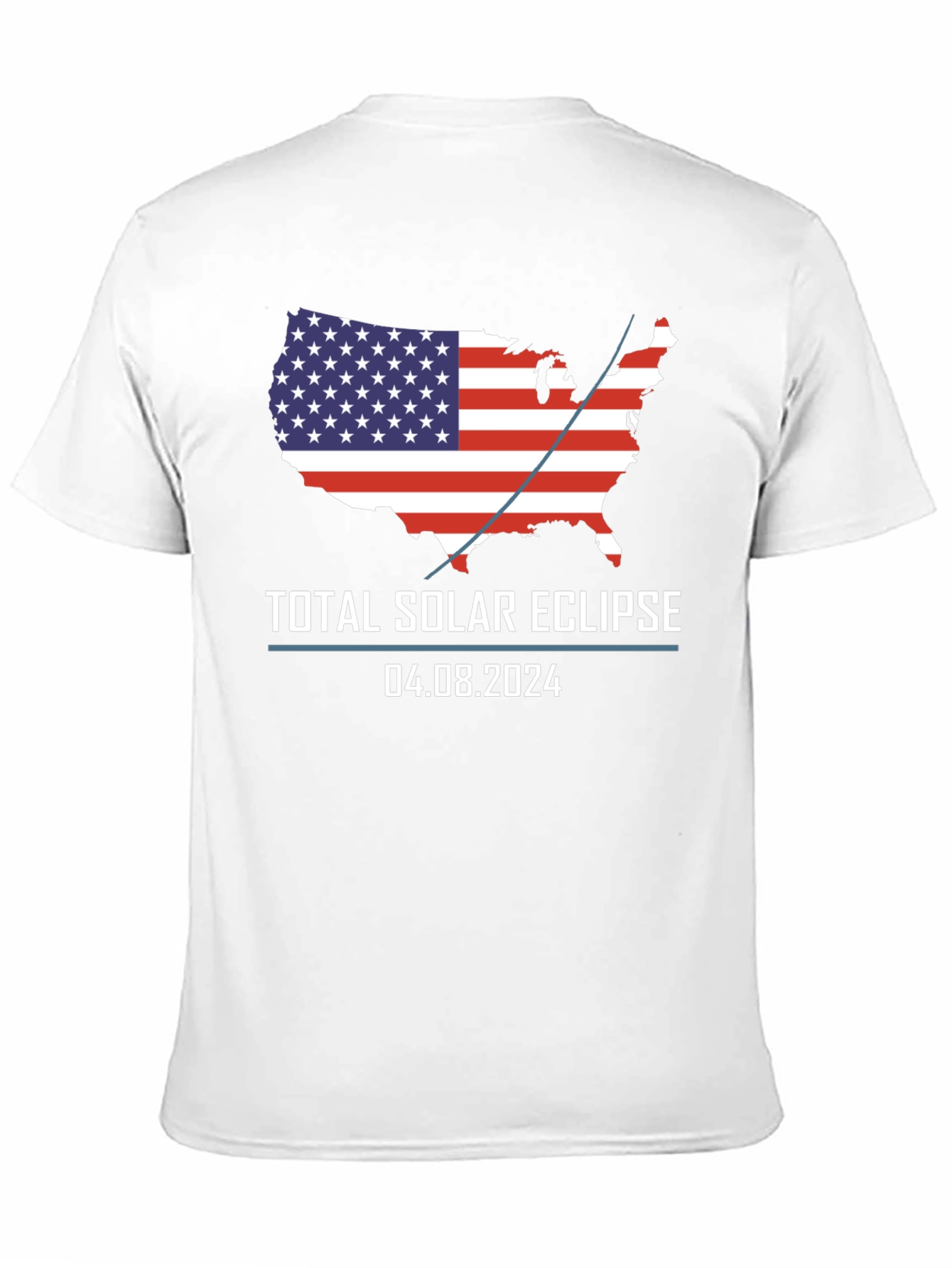 Total Solar Eclipse 2024 USA Flag T-Shirt