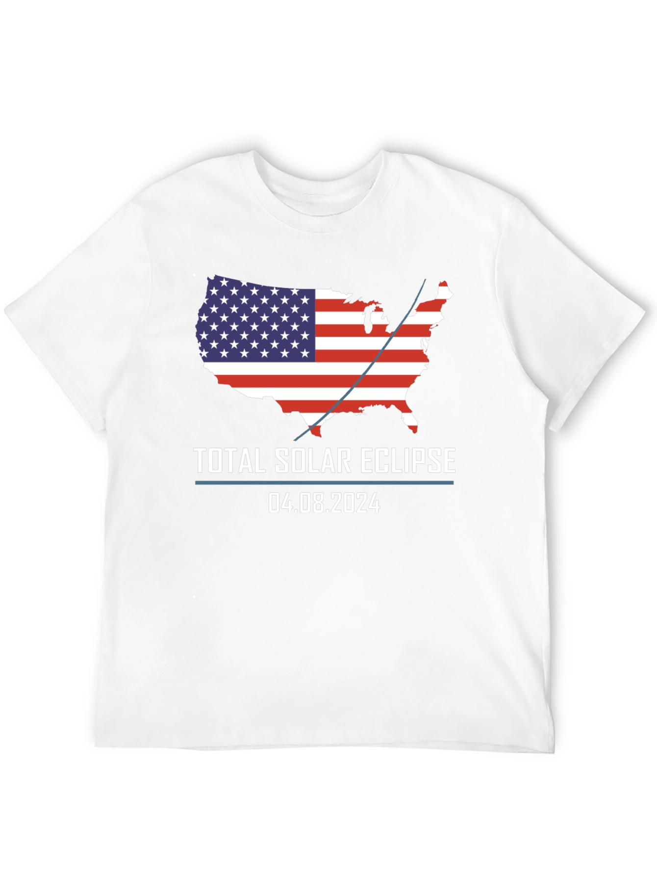 Total Solar Eclipse 2024 USA Flag T-Shirt