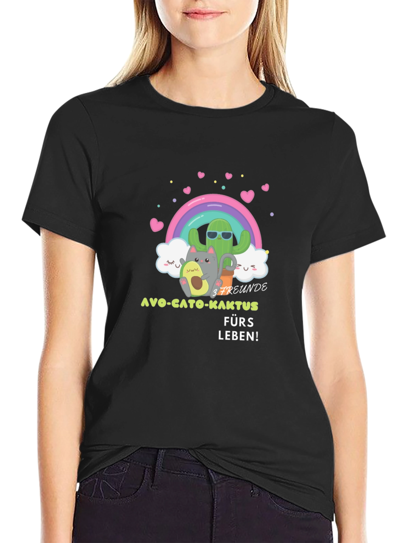 Cute Cartoon Friends Graphic Tee