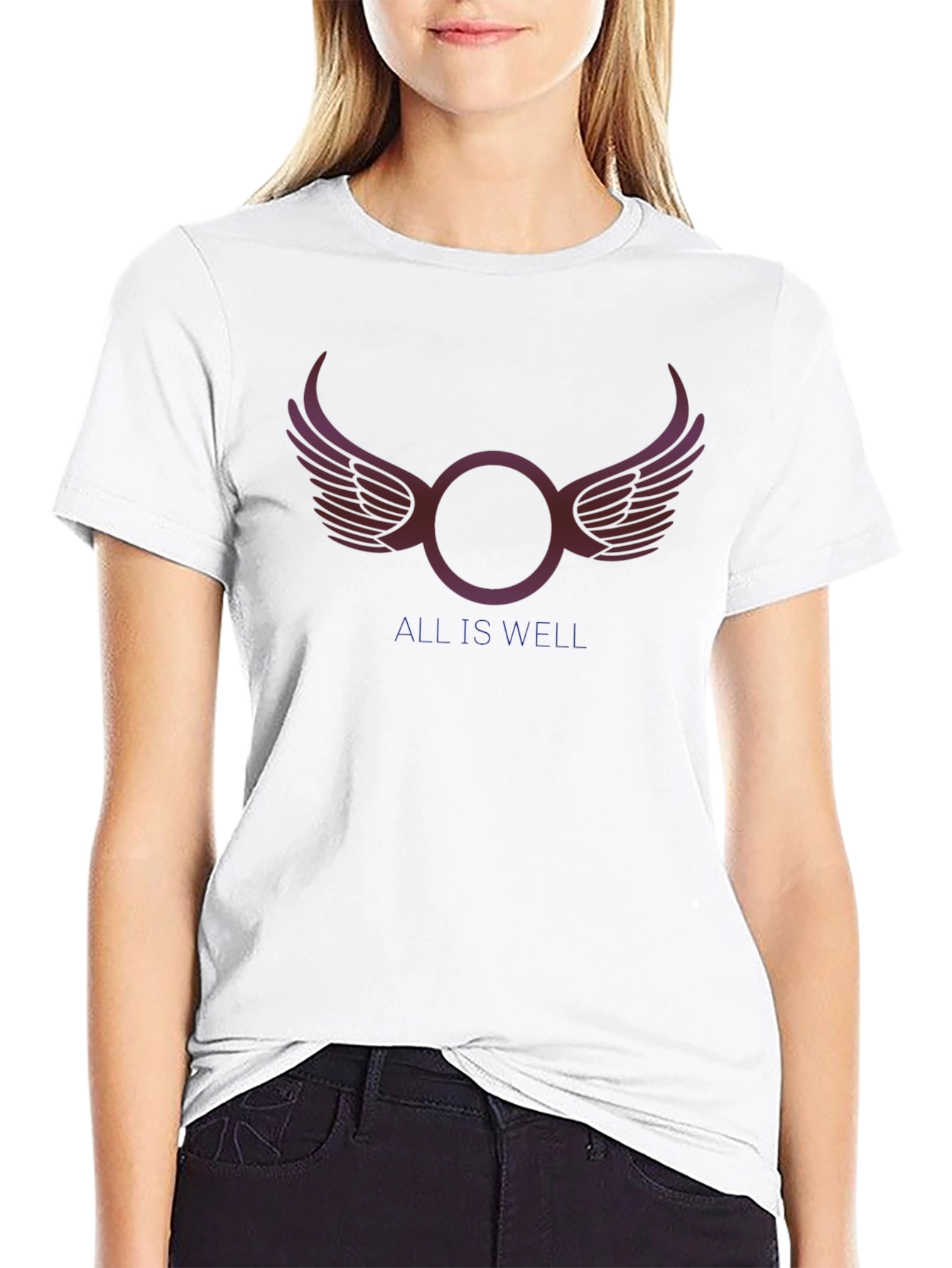 All Is Well Graphic Print Black T-Shirt