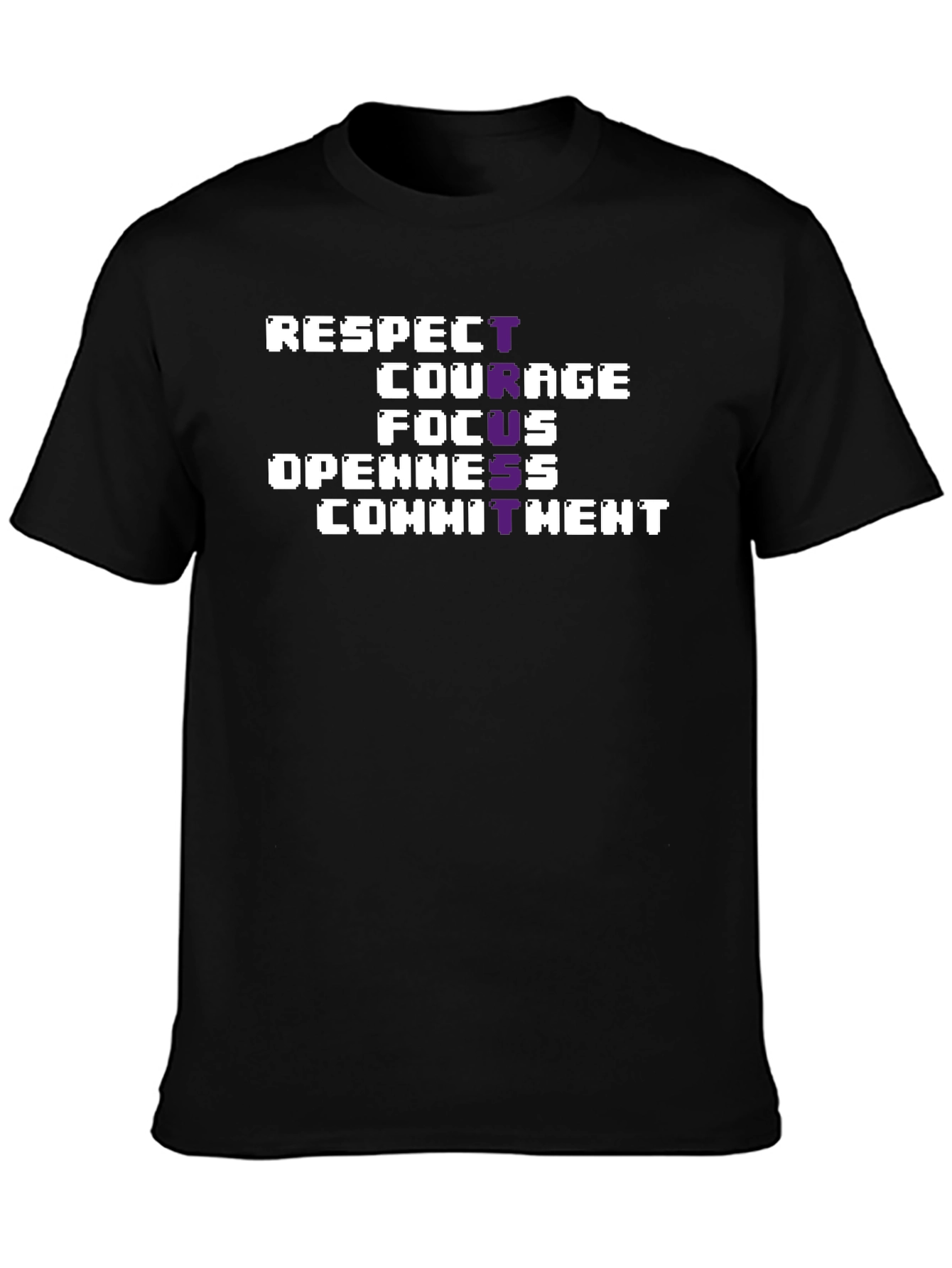 Respect Courage Focus Graphic Tee - Black