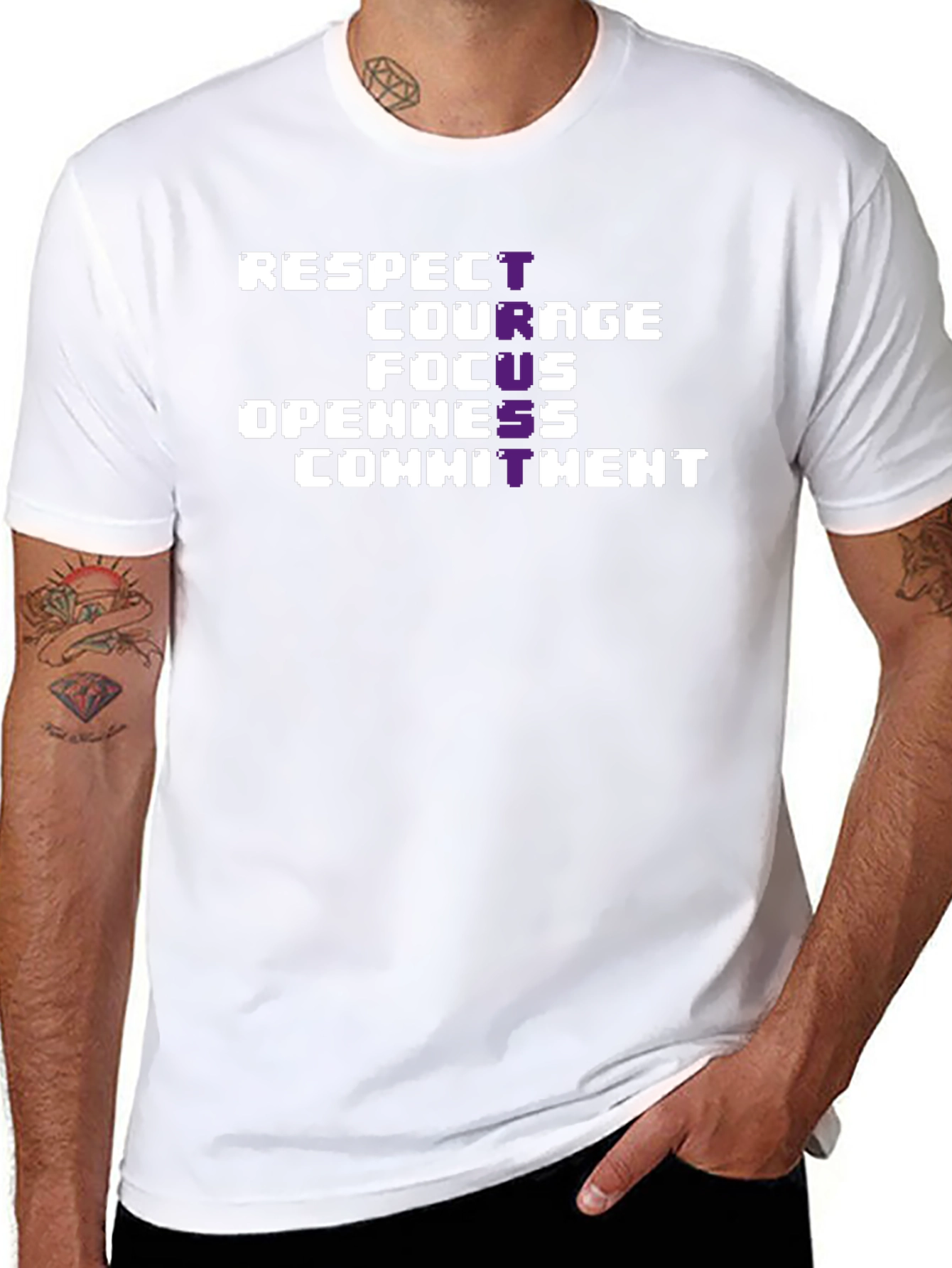 Respect Courage Focus Graphic Tee - Black
