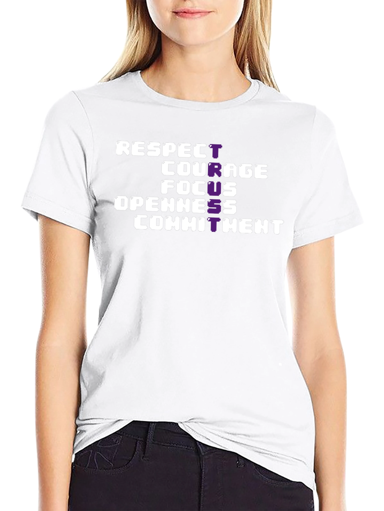 Respect Courage Focus Graphic Tee - Black