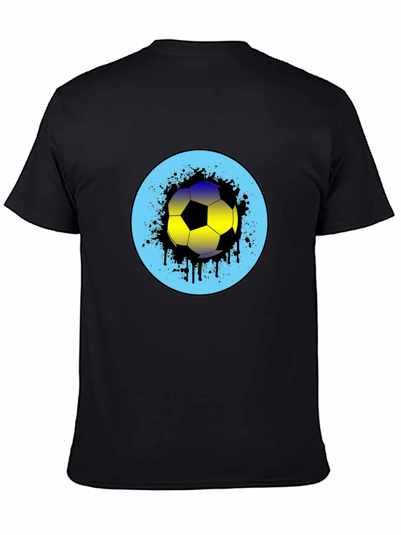 Soccer Ball Graphic Print Mens Black T-Shirt