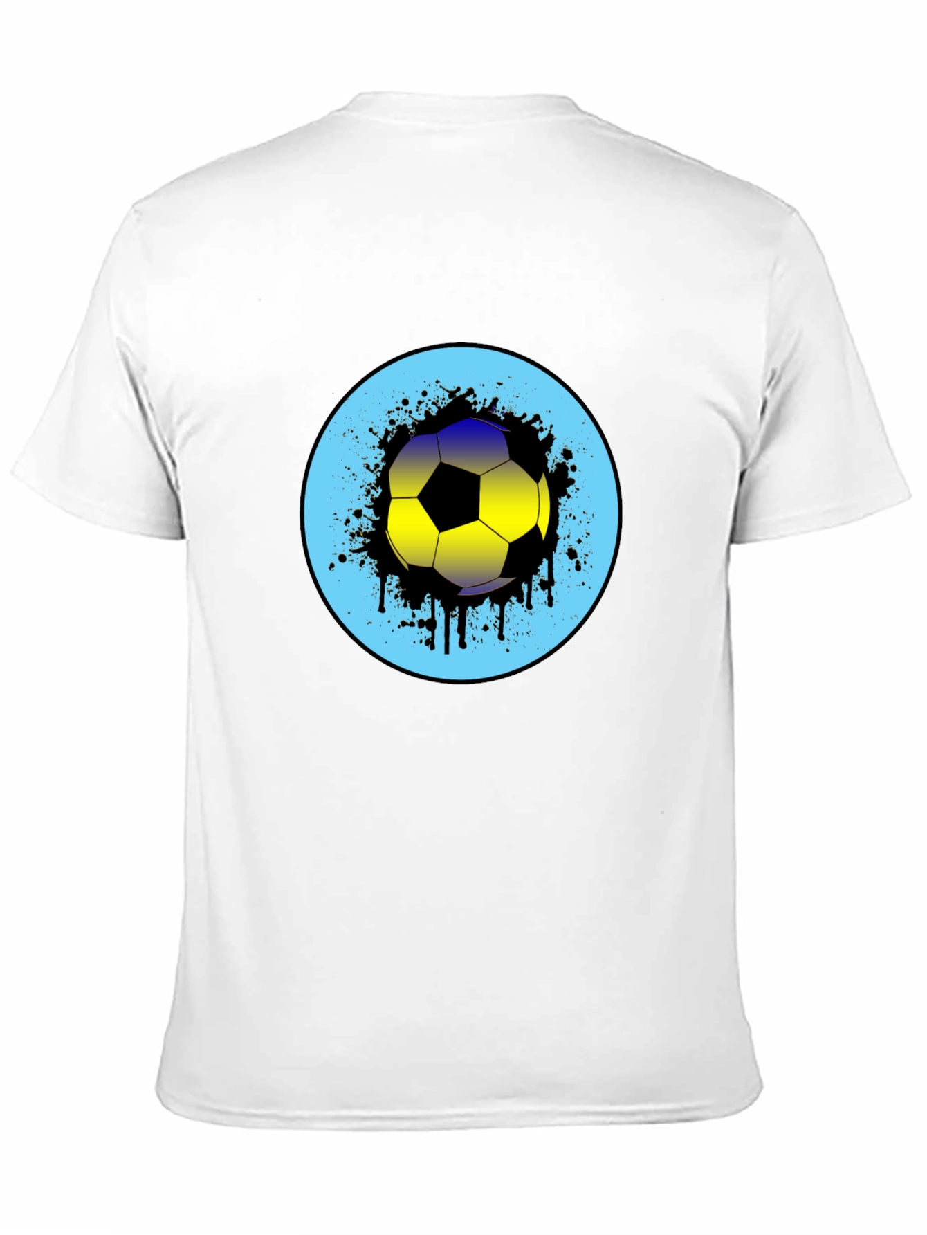 Soccer Ball Graphic Print Mens Black T-Shirt