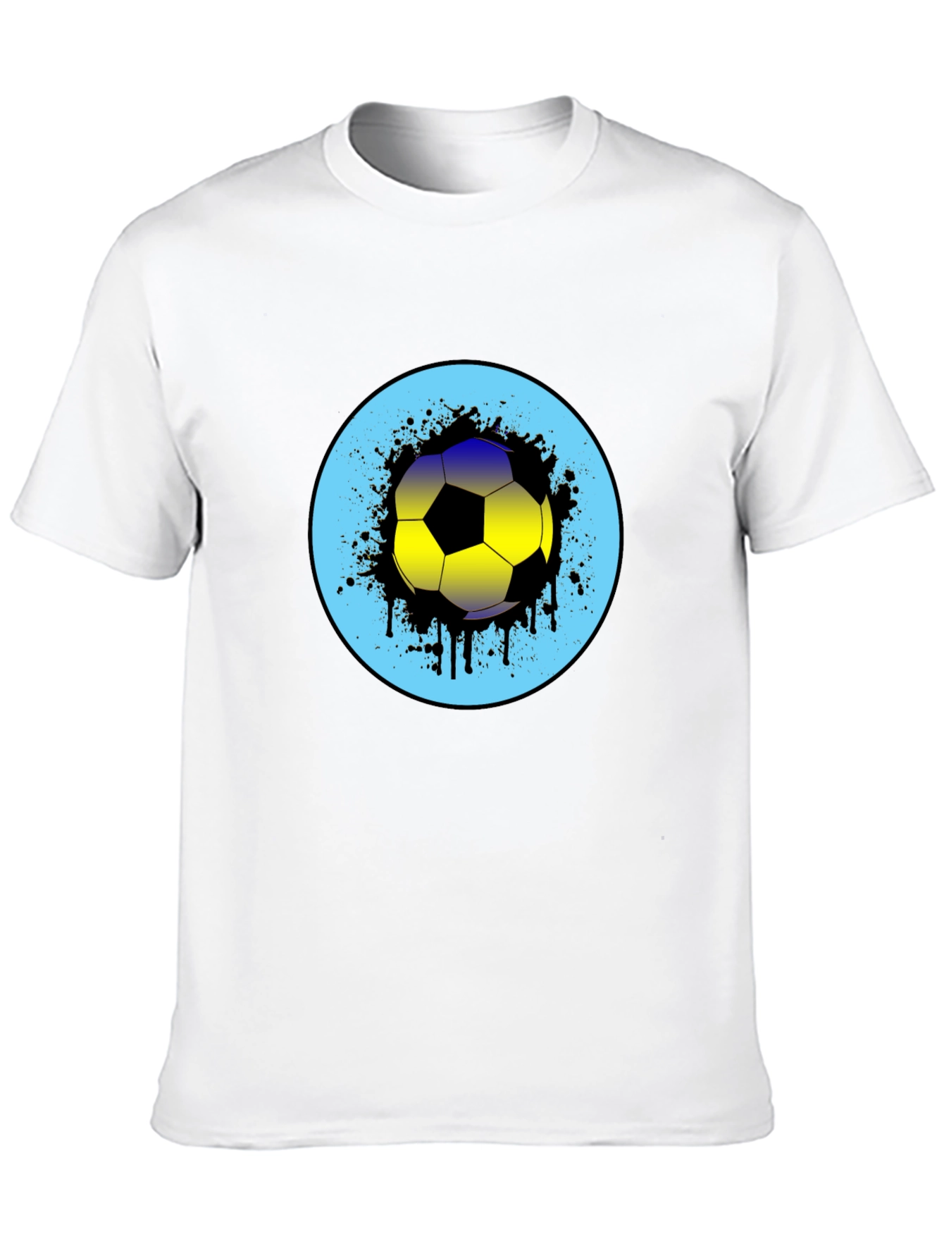 Soccer Ball Graphic Print Mens Black T-Shirt