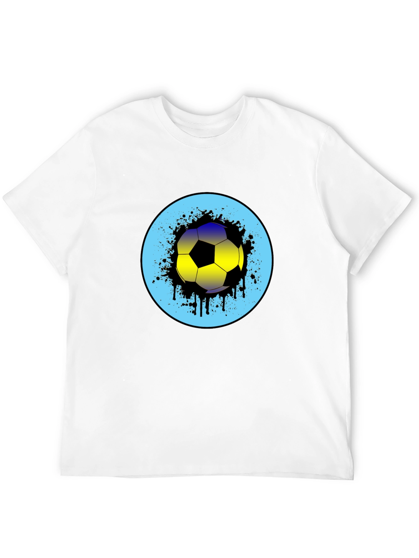 Soccer Ball Graphic Print Mens Black T-Shirt