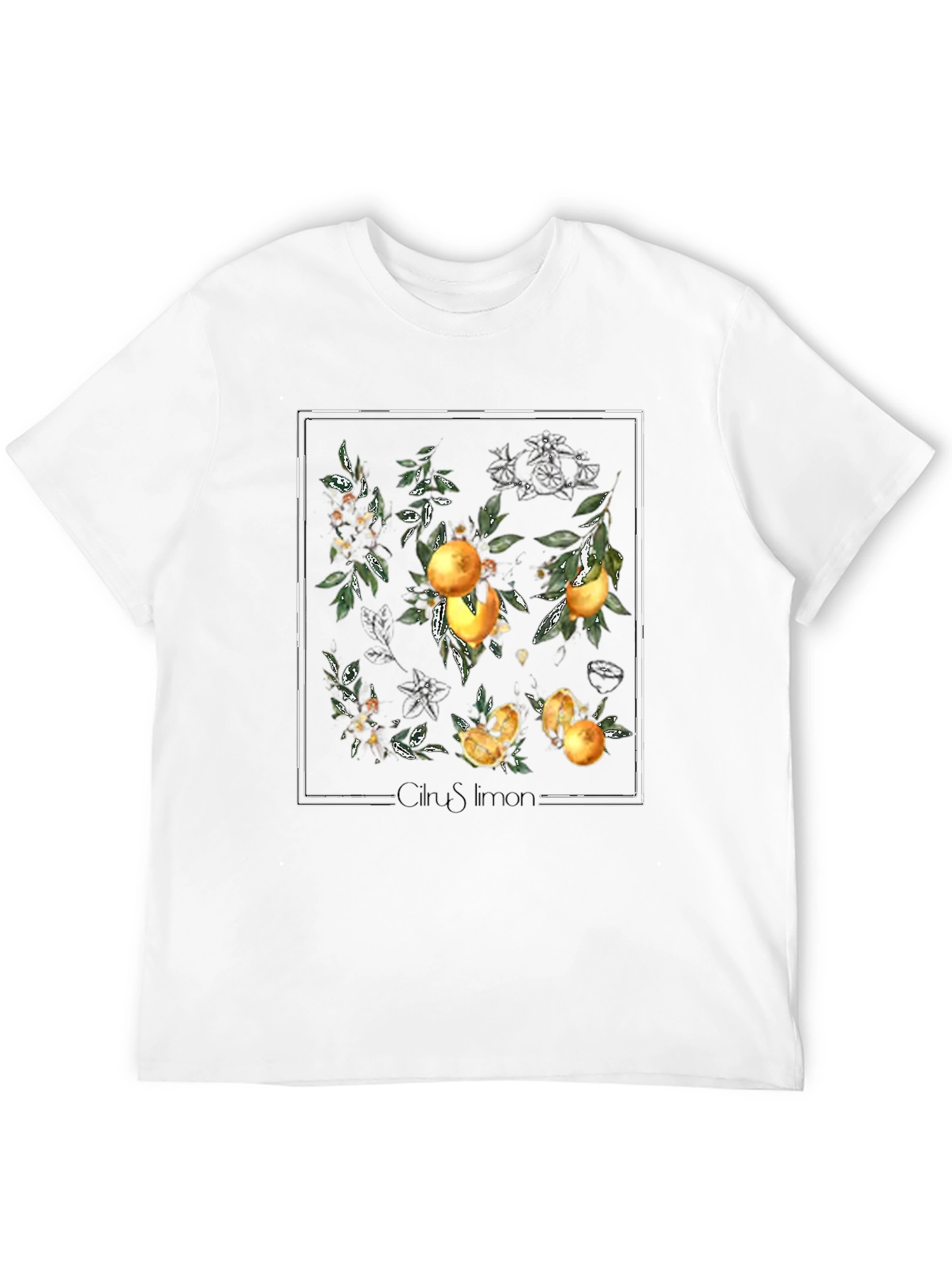 Citrus Limon Graphic Tee - Trendy Botanical Design