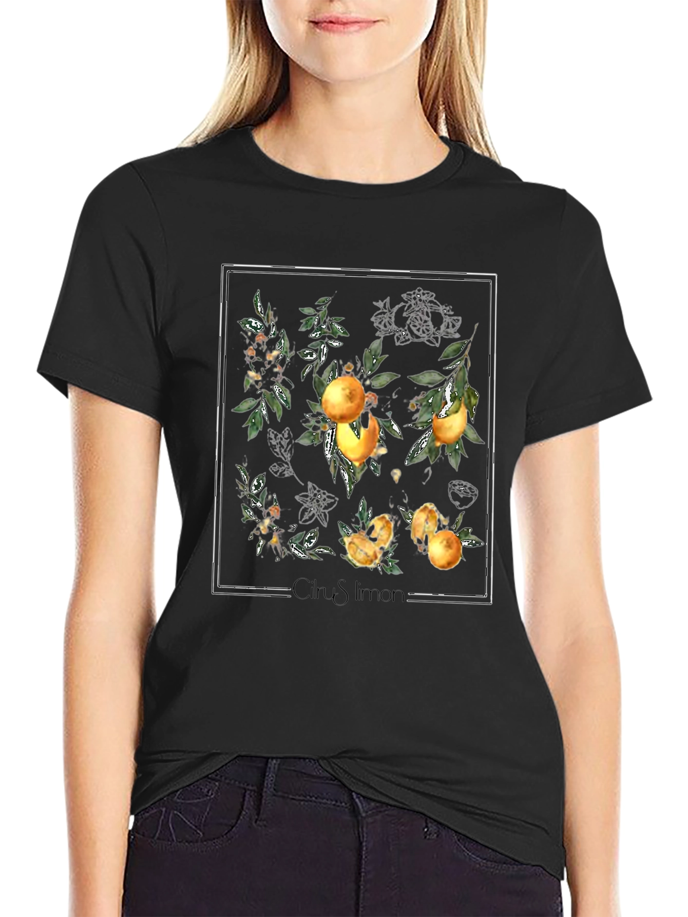 Citrus Limon Graphic Tee - Trendy Botanical Design