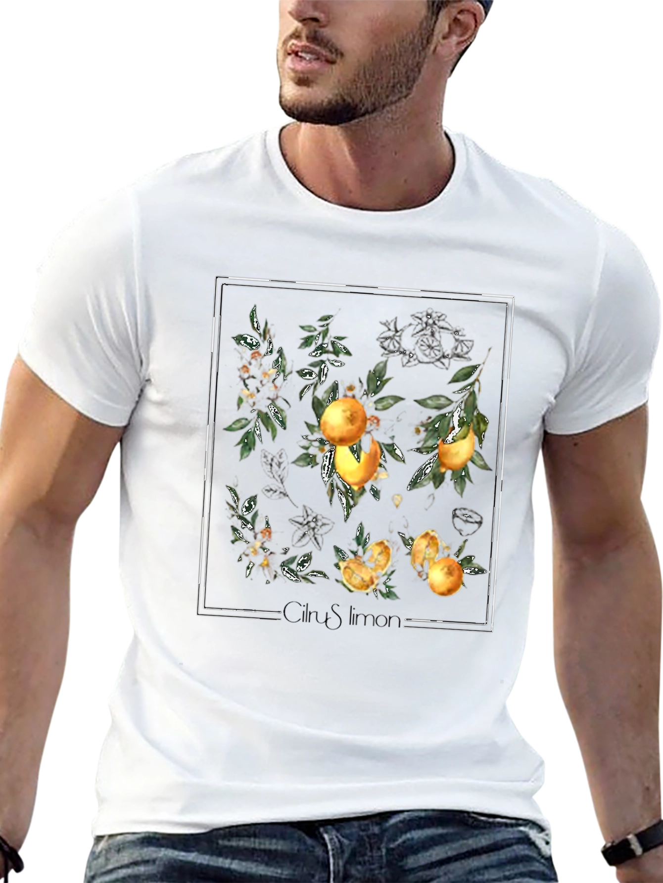 Citrus Limon Graphic Tee - Trendy Botanical Design