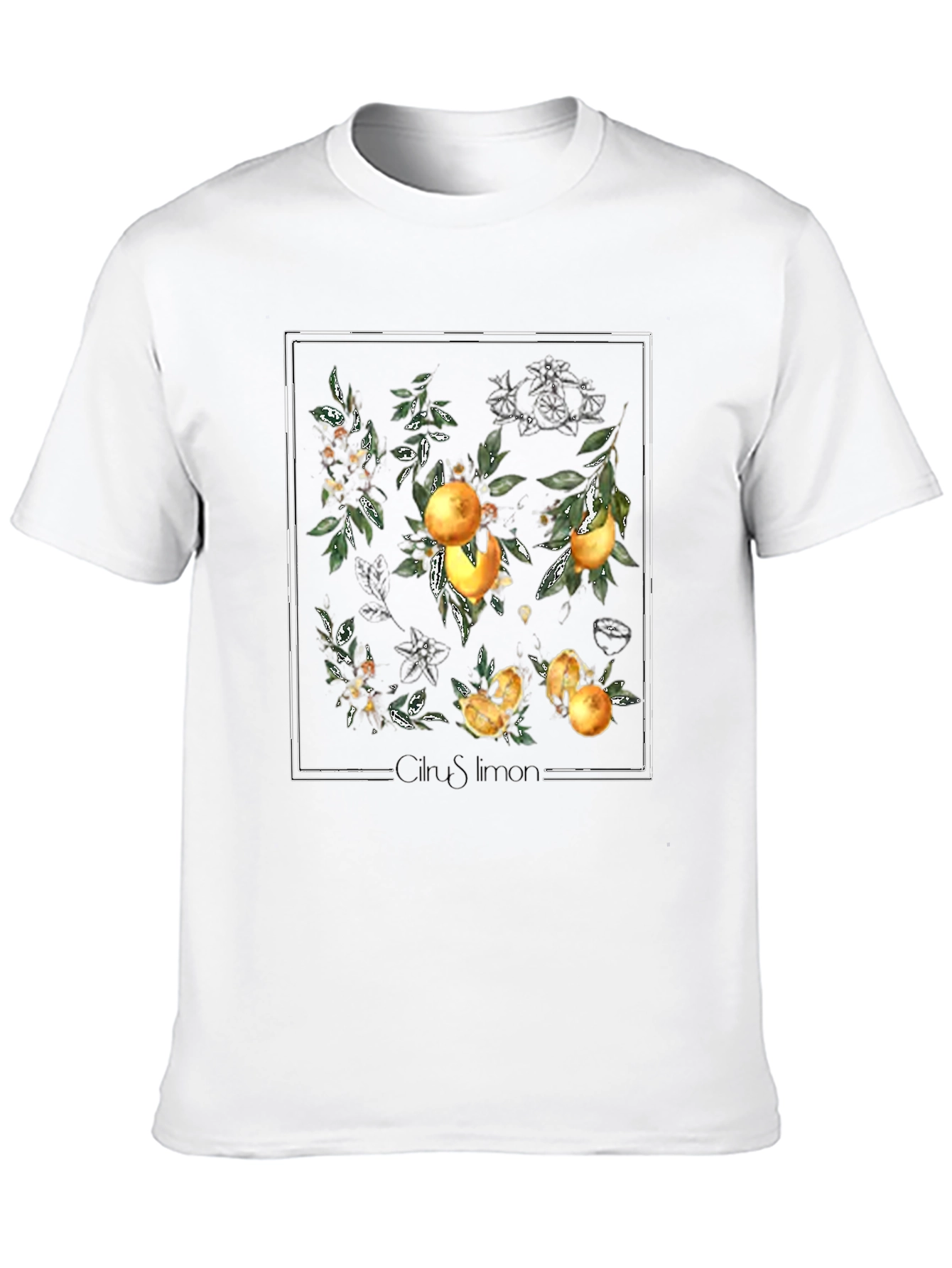 Citrus Limon Graphic Tee - Trendy Botanical Design