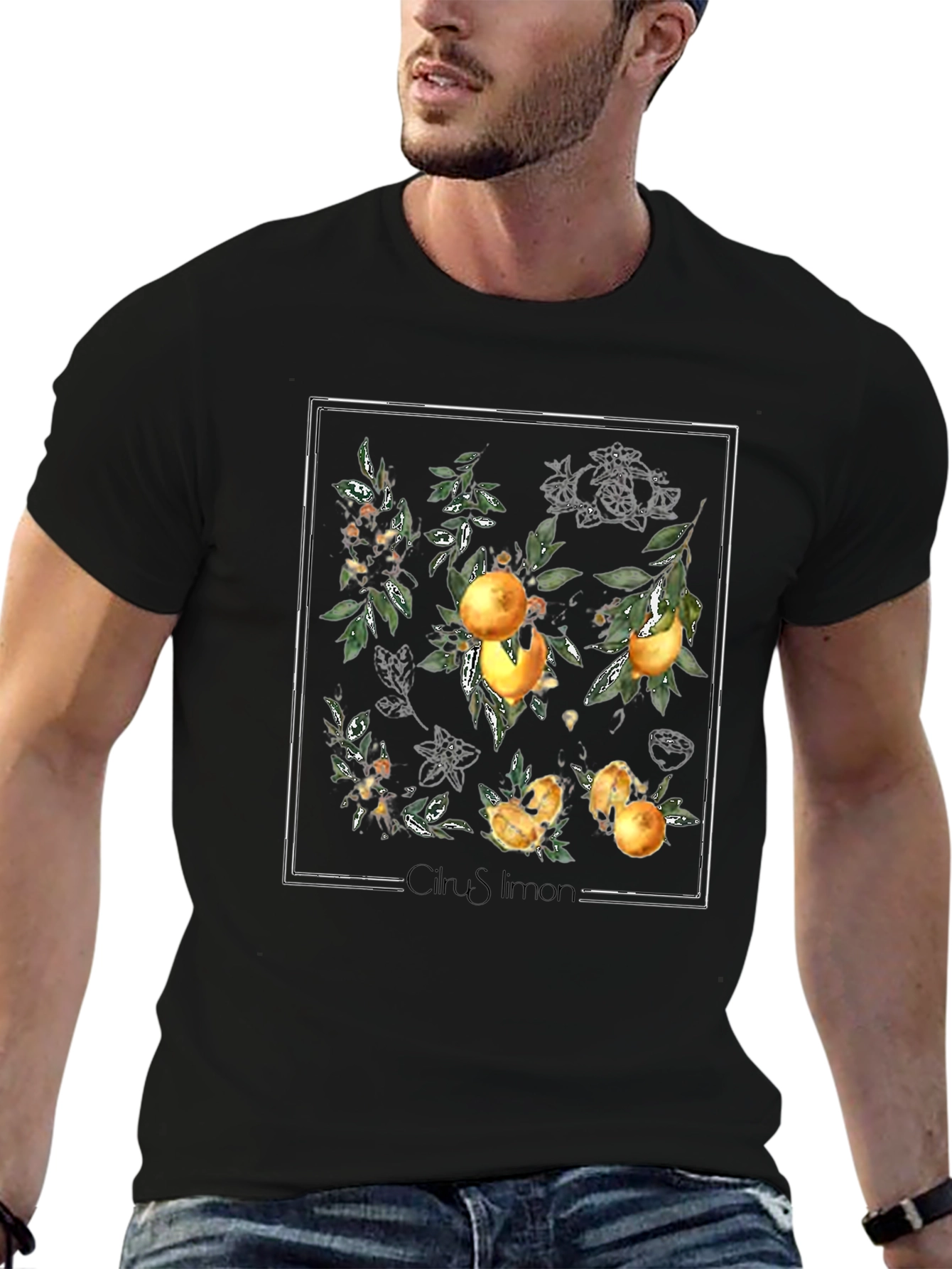 Citrus Limon Graphic Tee - Trendy Botanical Design