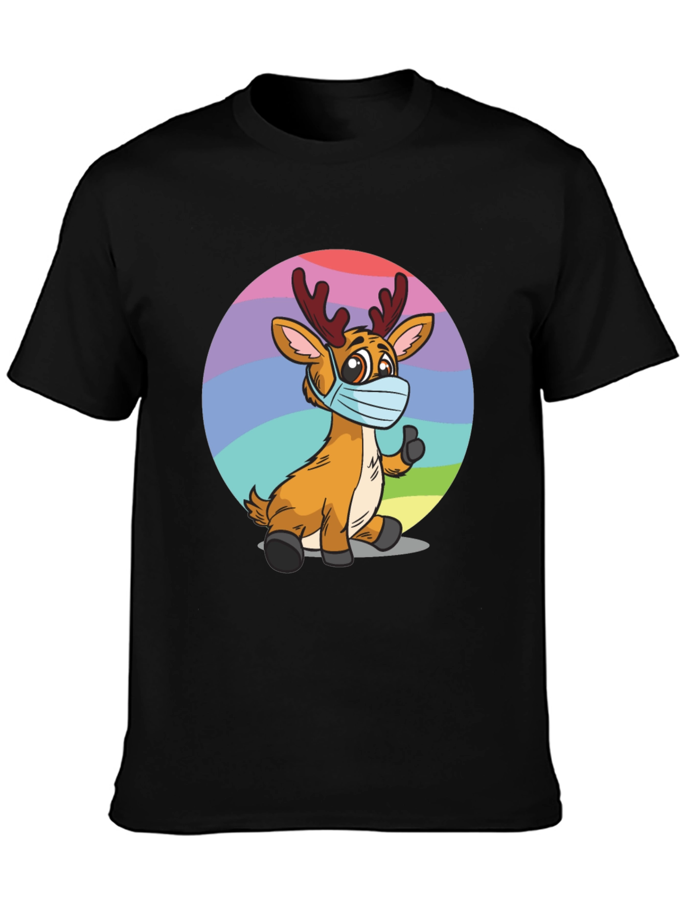 Reindeer Wearing Mask Graphic Tee